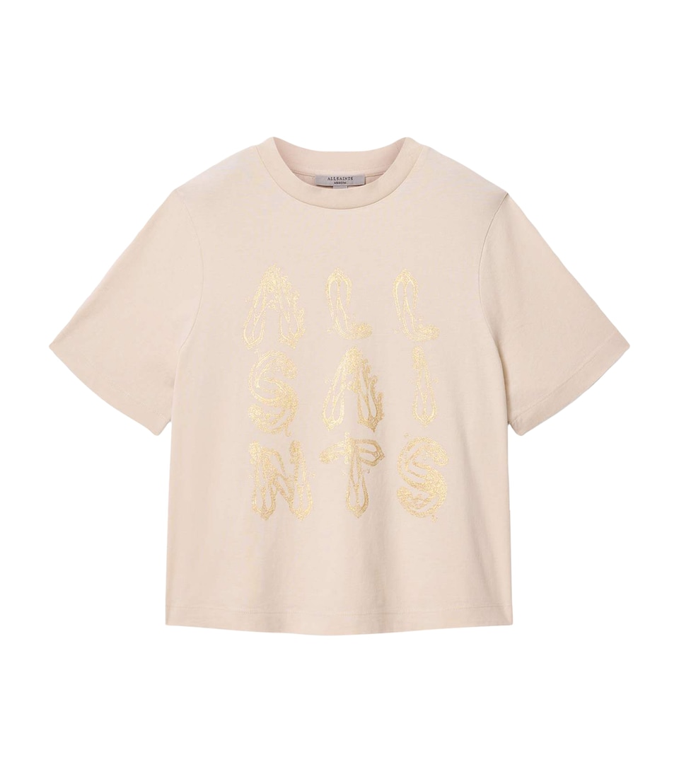 AllSaints Womens Organic Cotton Ella Lisa T-Shirt Dove White