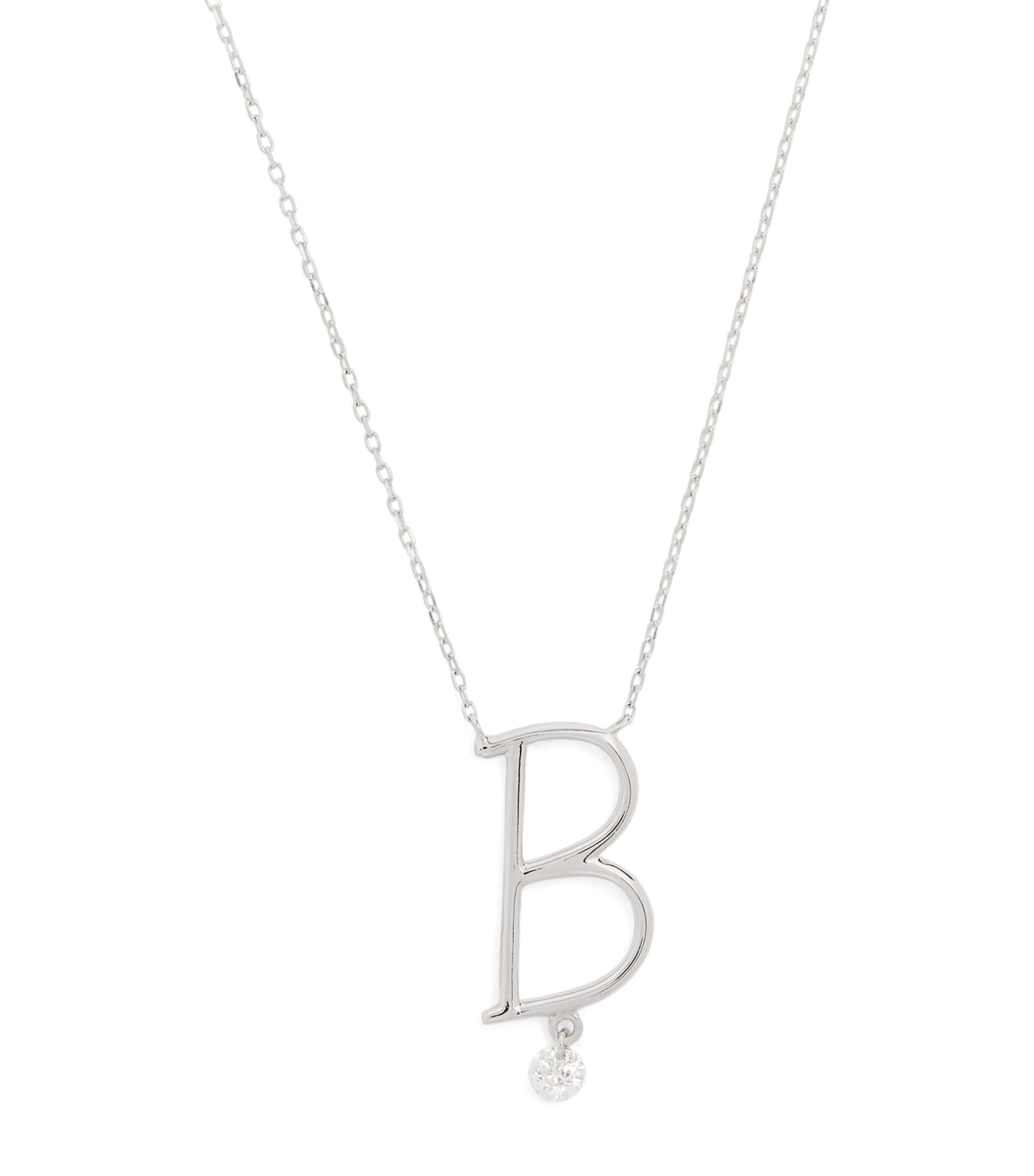 Persée White Gold and Diamond Alphabet Necklace White Gold