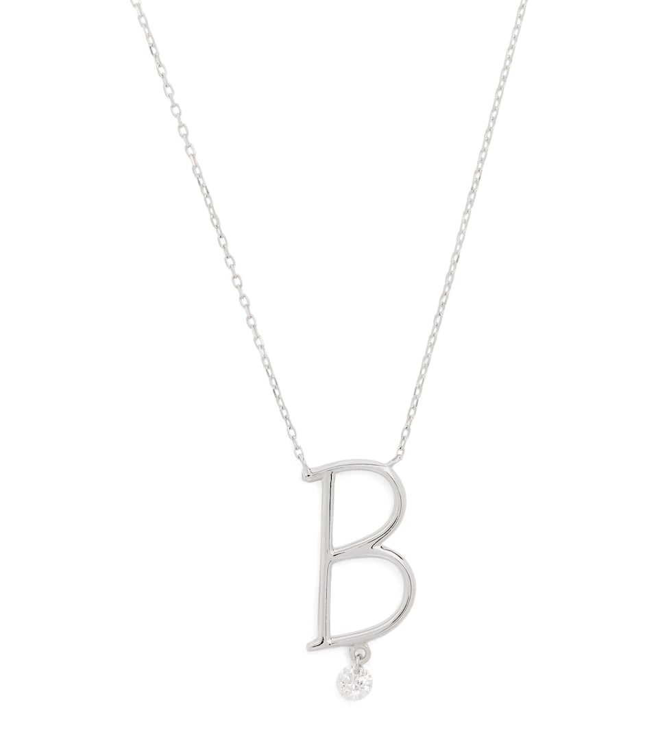 Persée White Gold and Diamond Alphabet Necklace White Gold