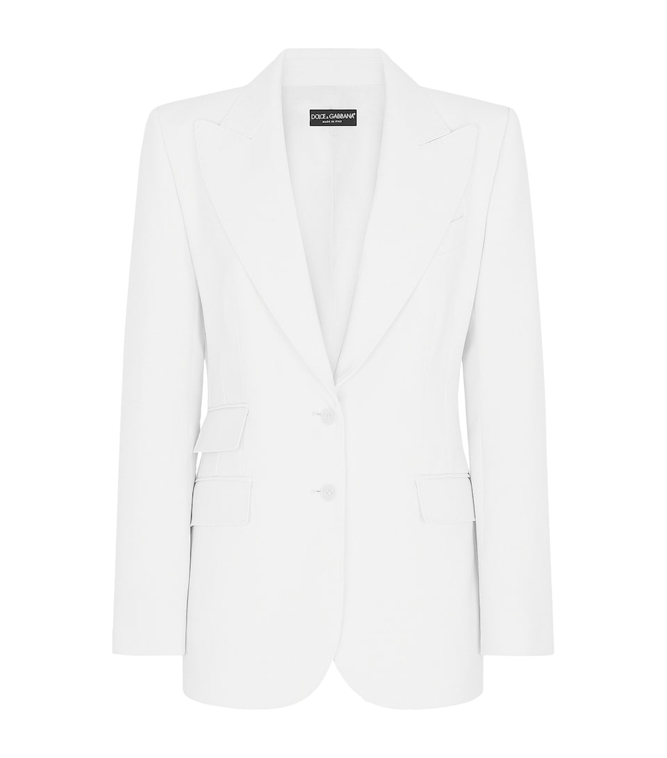 Dolce&Gabbana Womens Single-Breasted Blazer Natural White