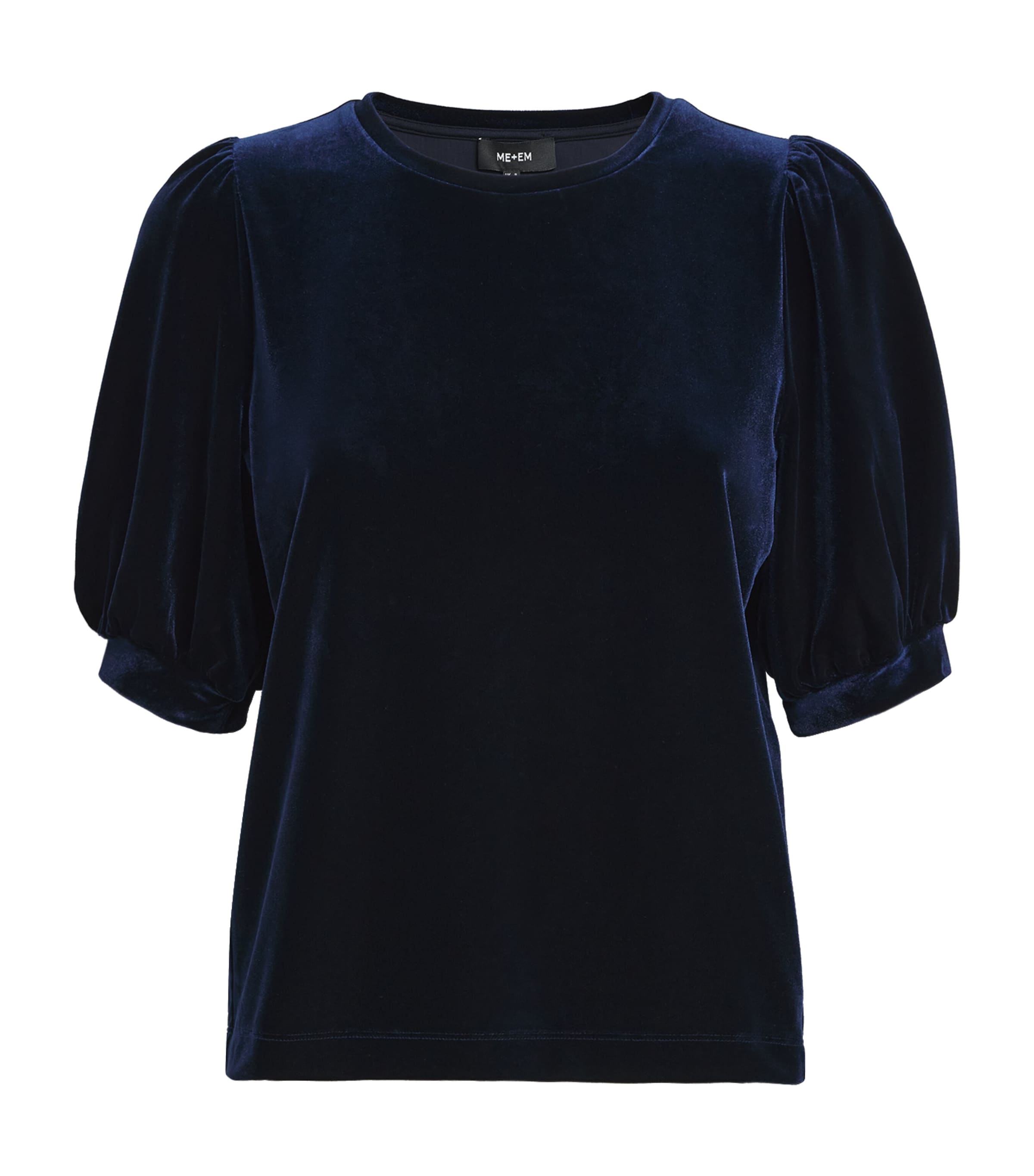 Velour Puff-Sleeve T-Shirt