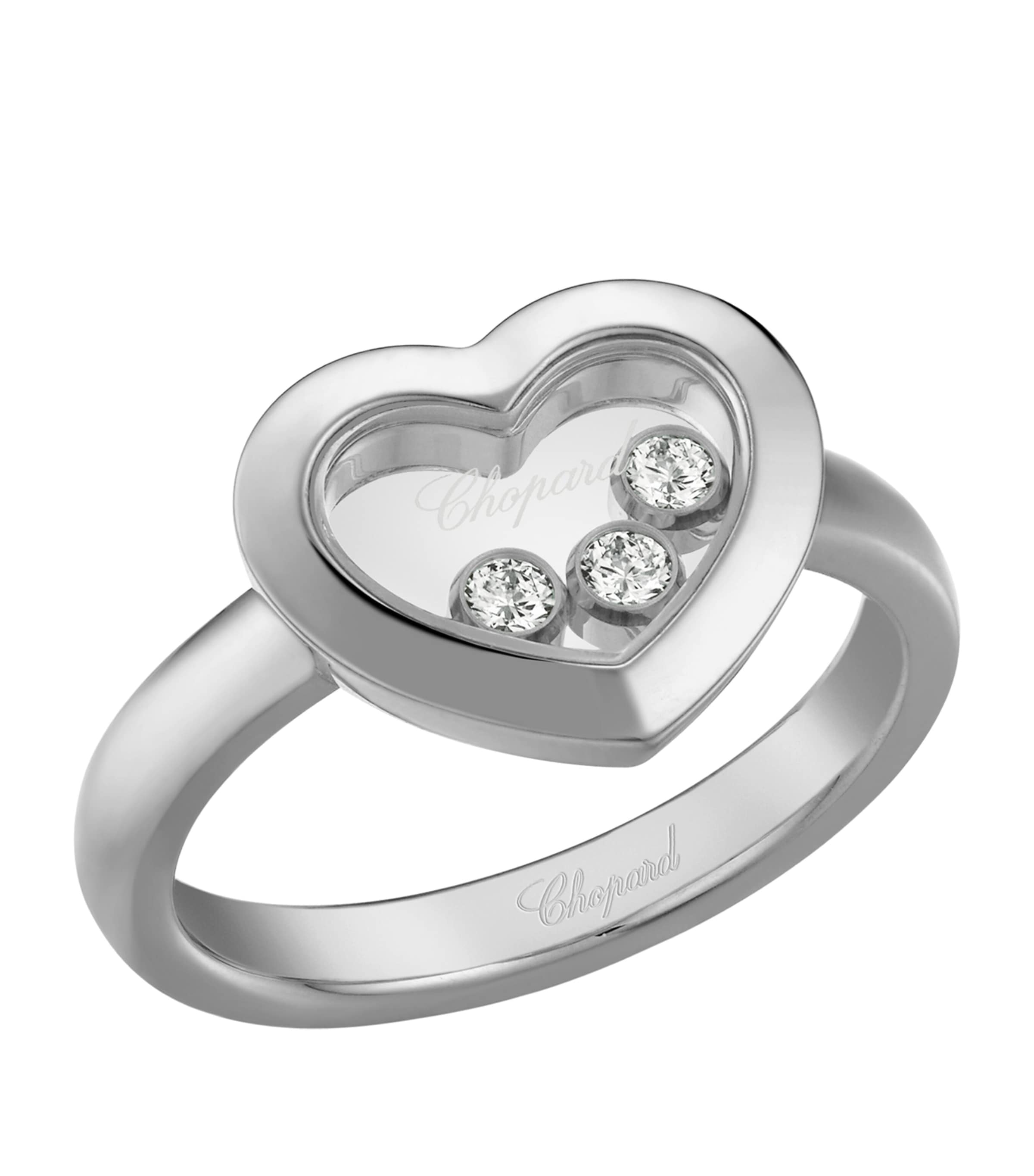 White Gold and Diamond Happy Diamonds Icons Ring