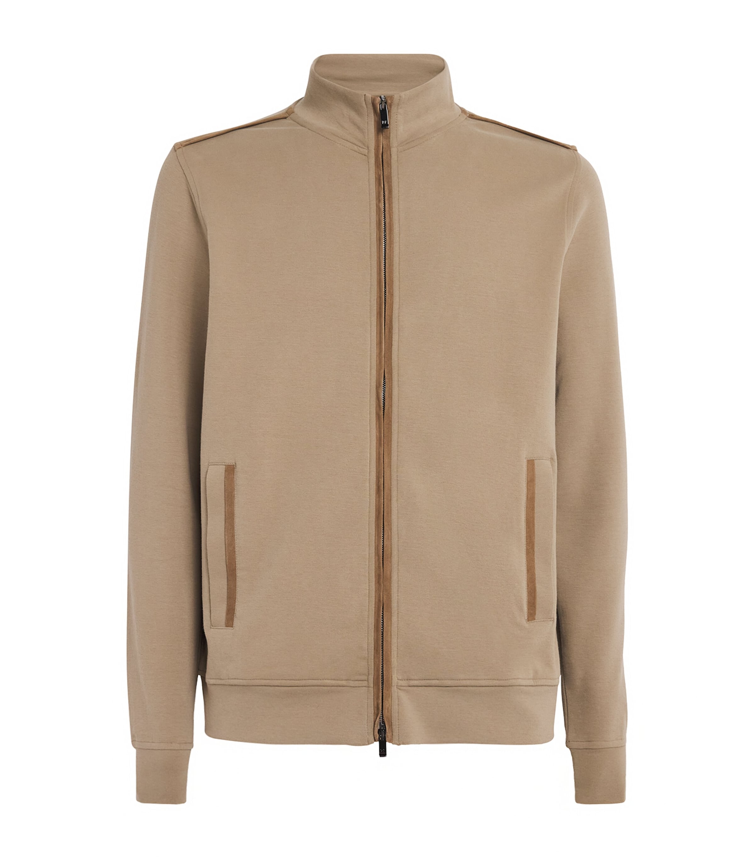 Pal Zileri Mens Cotton-Blend Zip-Up Sweatshirt Brown
