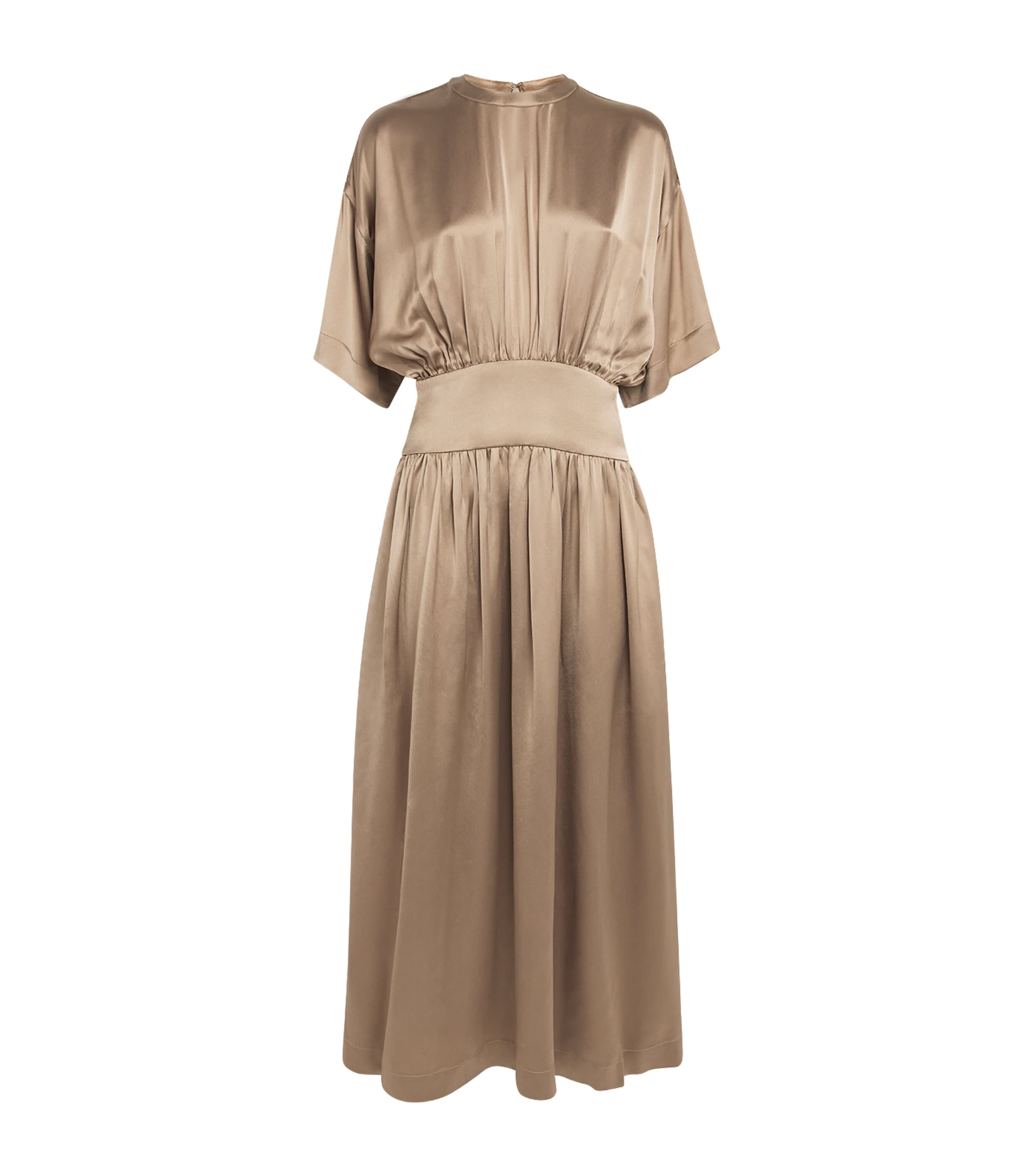 Satin Ruched Maxi Dress