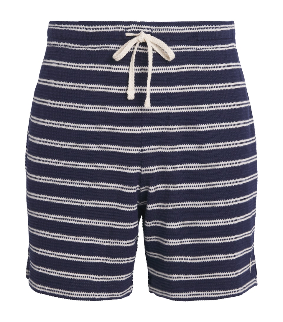 Polo Ralph Lauren Mens Cotton-Blend Pointelle Jersey Shorts Nwprt Nvy/pale Cream