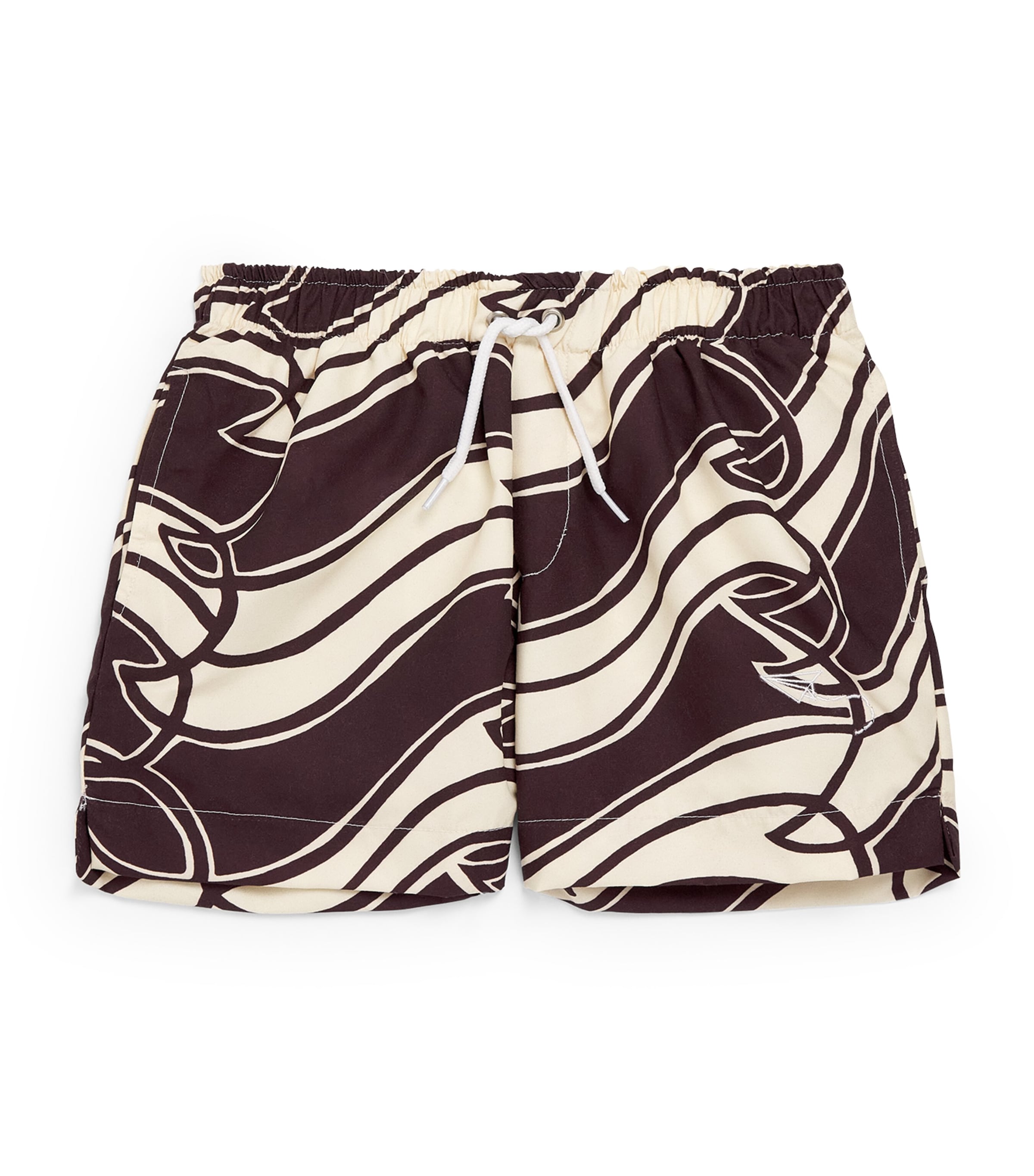 Mumzers Wave Parade Print Swim Shorts (3-14 Years) Brown Wave Print