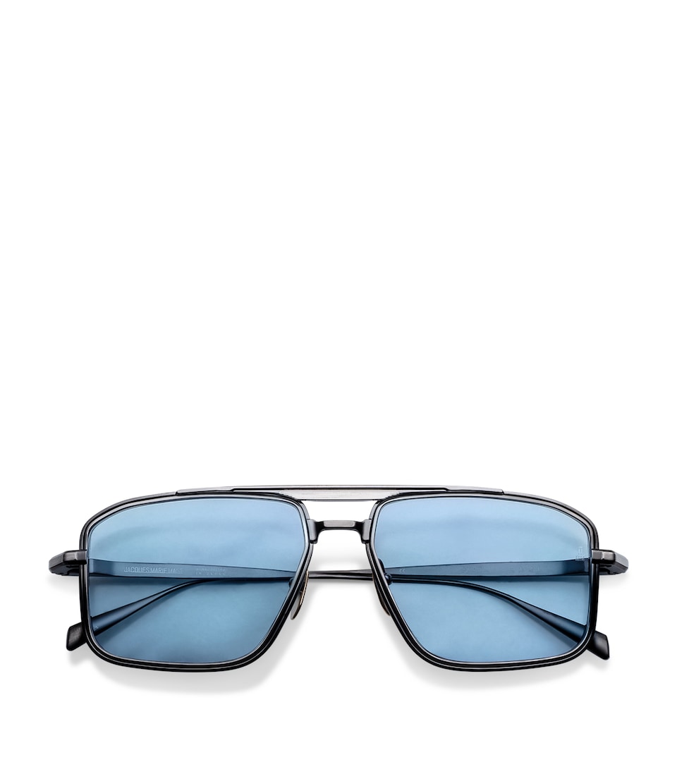 Jacques Marie Mage Titanium Earl Aviator Sunglasses Antique Silver