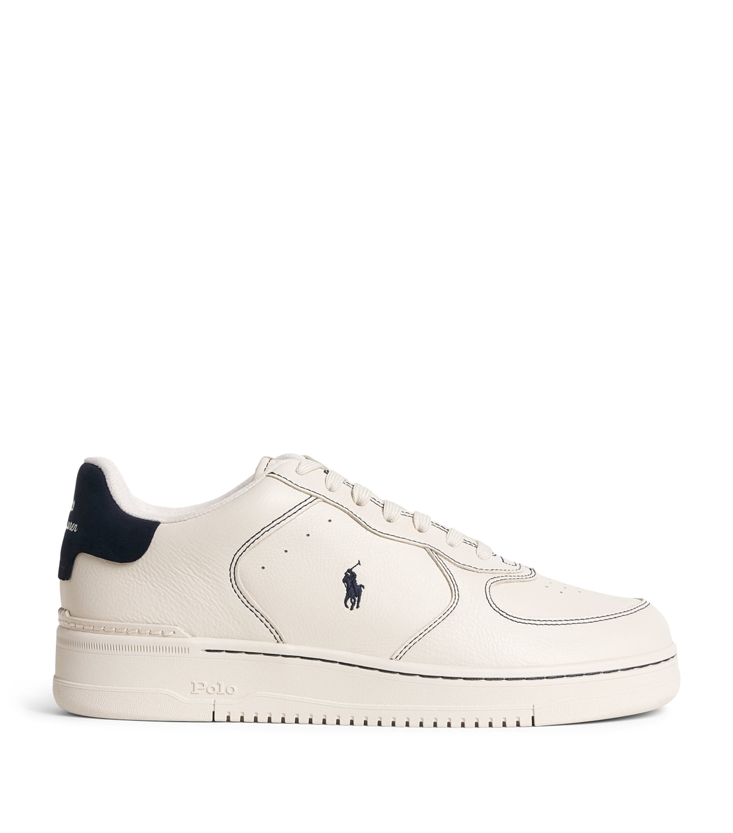 Polo Ralph Lauren Leather Masters Court Sneakers Ecru/navy