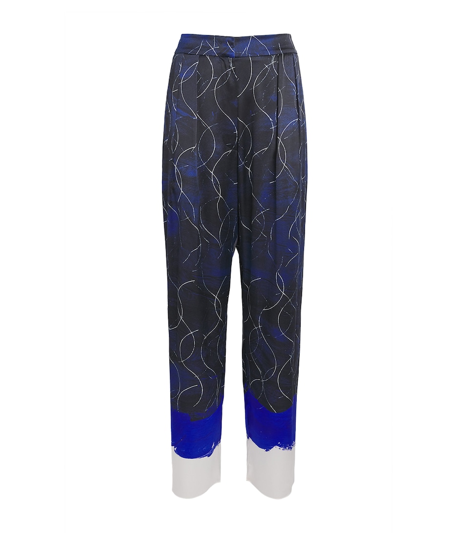 Roksanda Womens Silk Printed Ines Trousers Saphire/ochre