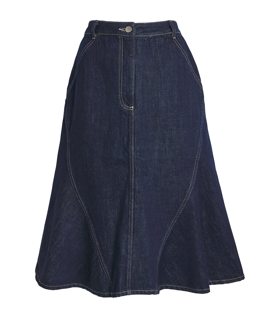 Safiyaa Womens Luisella Denim Midi Skirt Dark Wash
