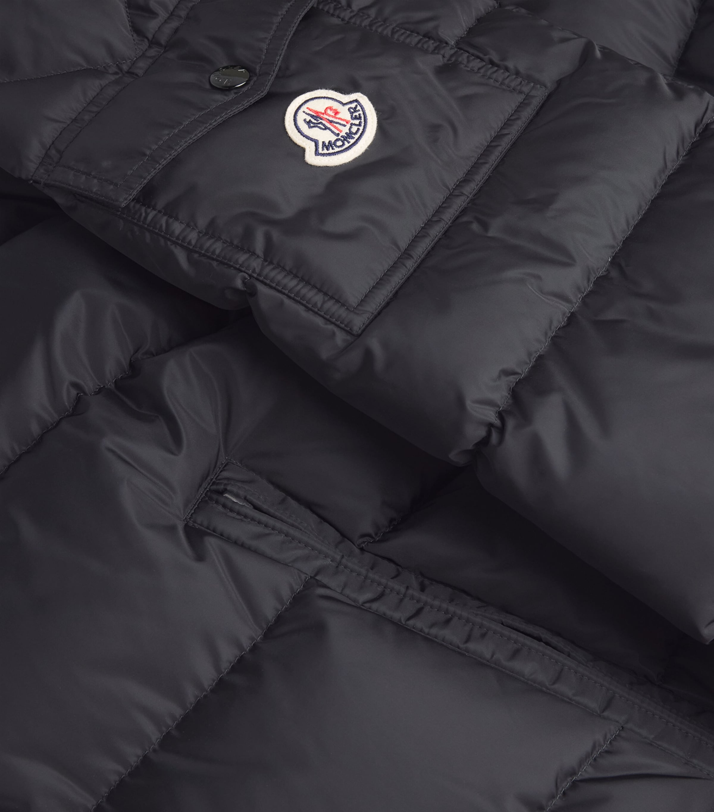 正規★MONCLER UZES パッド入り リネン 洗える/S-LL/UV/吸水速乾】洗濯後しわになりにくいリネン