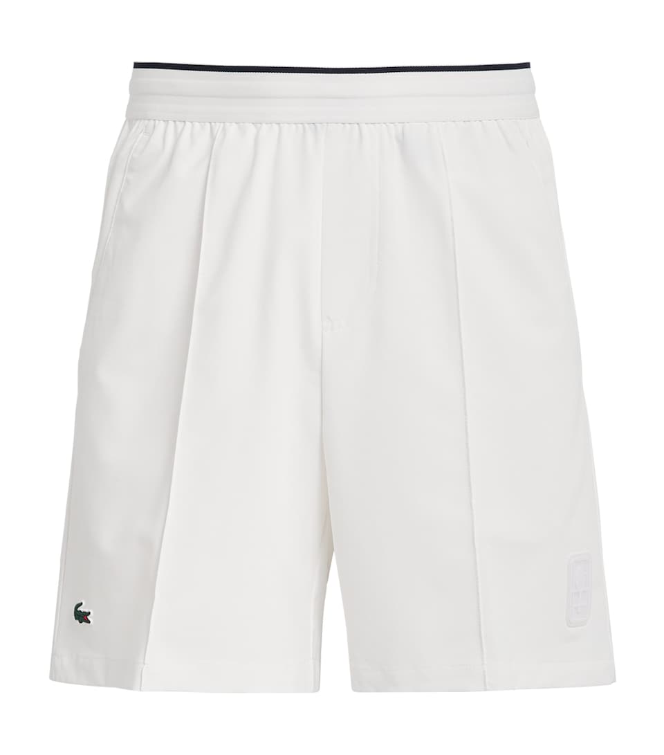 Lacoste Mens Stretch Taffeta Ultra Dry Tennis Shorts White
