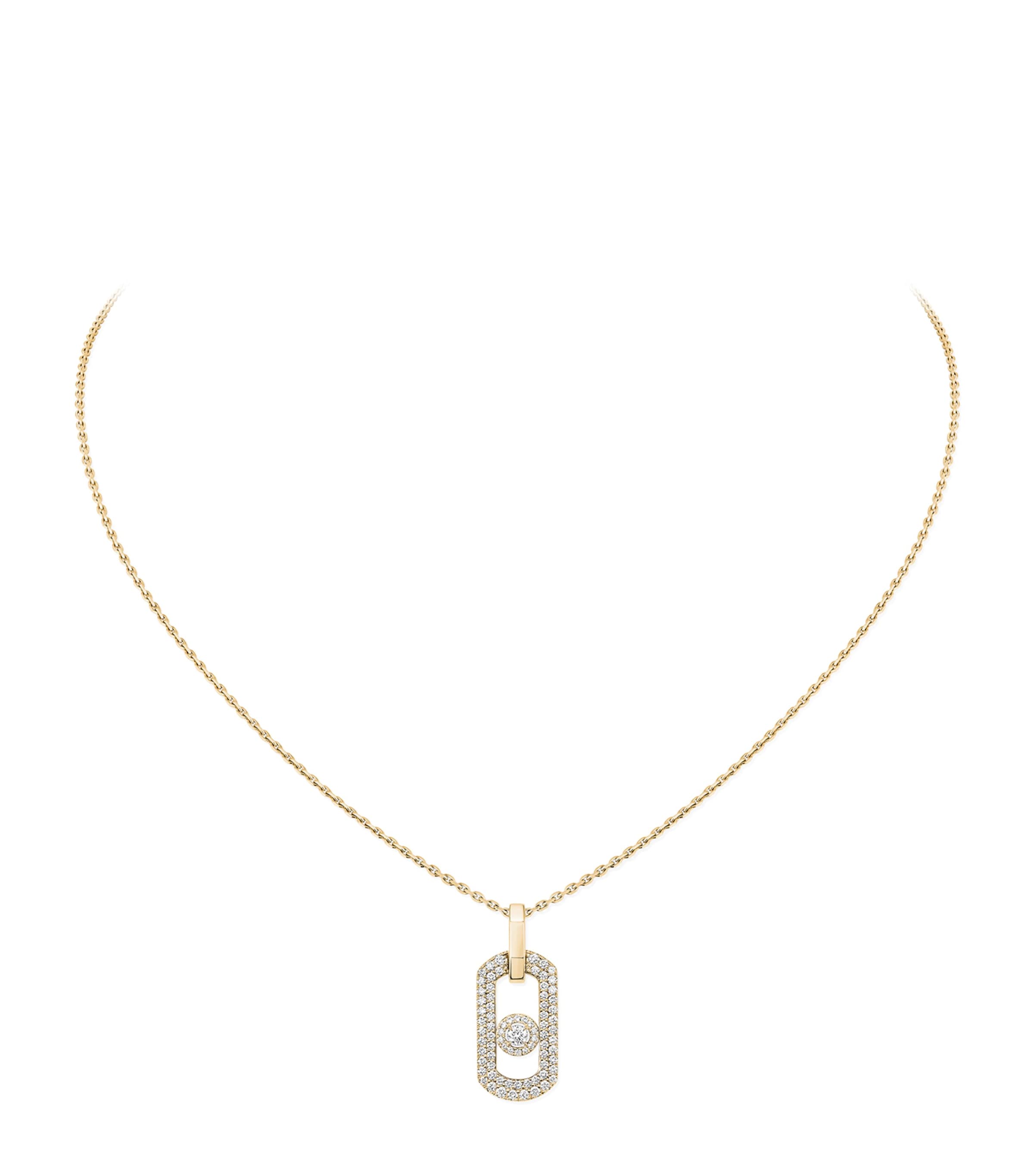 Messika So Move Yellow Gold and Diamond Pendant Necklace White Gold