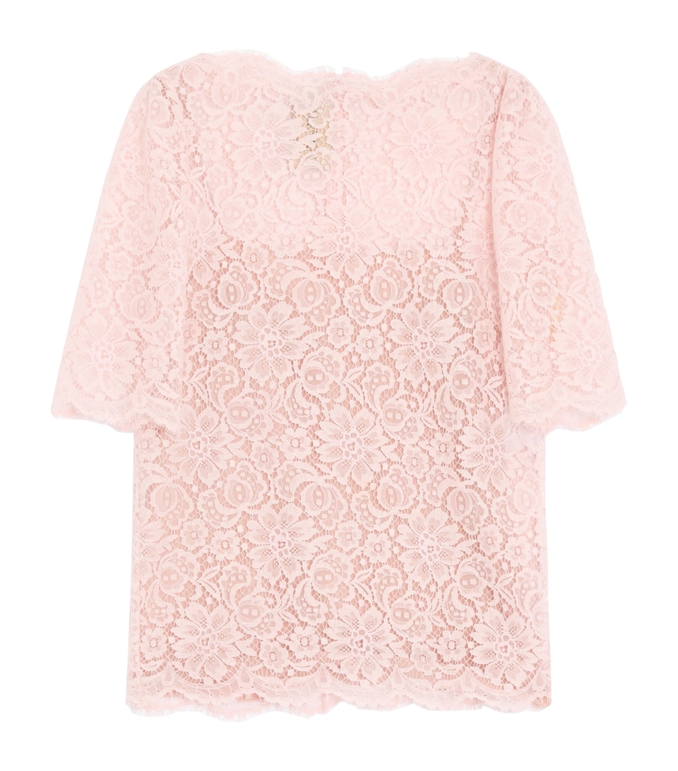 Valentino Womens Lace Boat-Neck Blouse