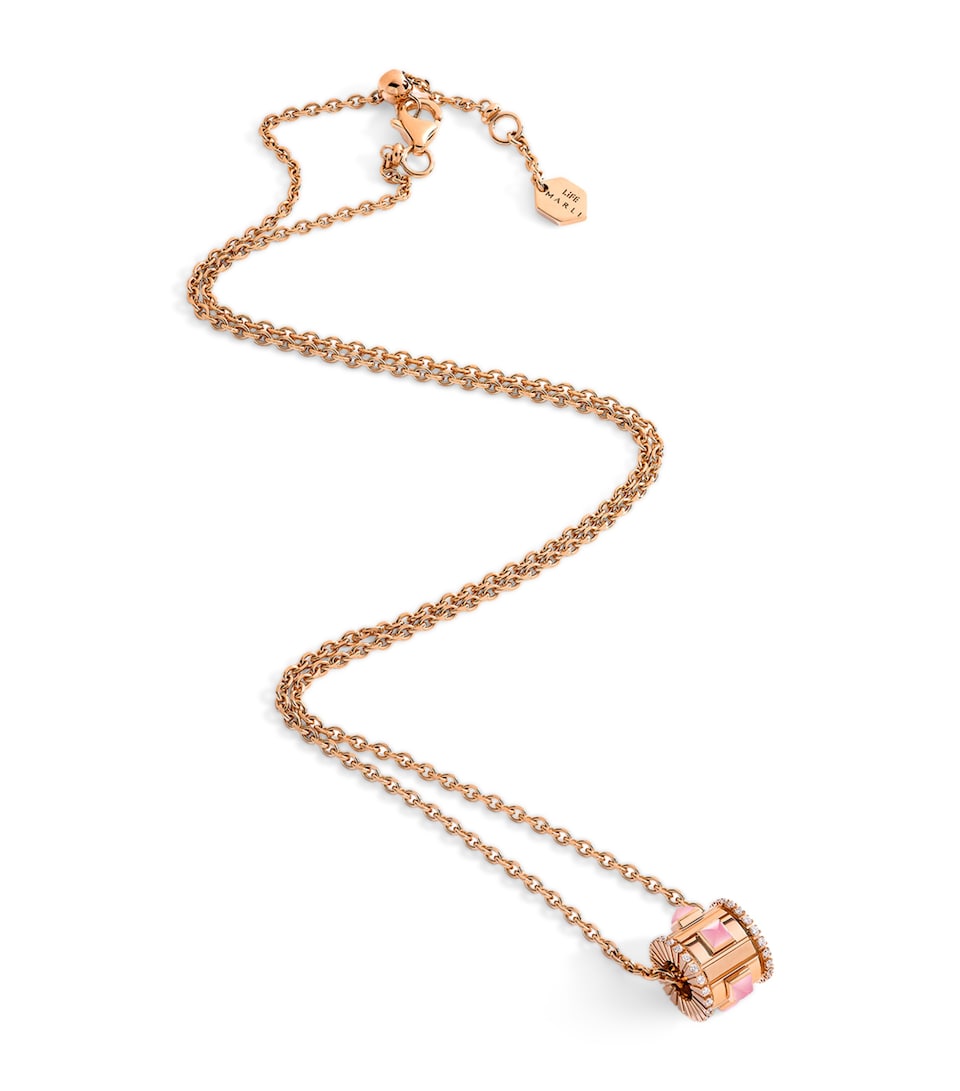 Rose Gold, Diamond and Quartzite LIFE Necklace