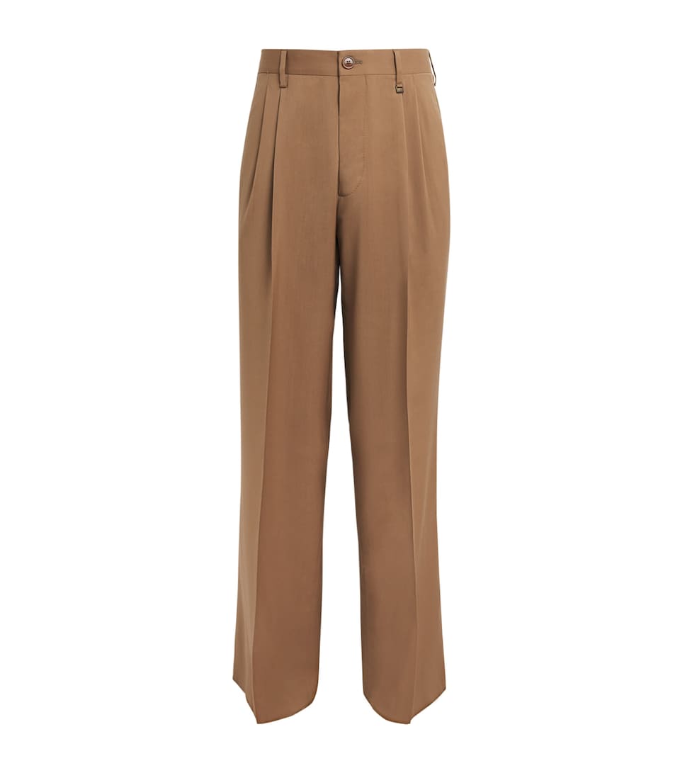 Vivienne Westwood Mens Virgin Wool Pleated Rafael Trousers Camel
