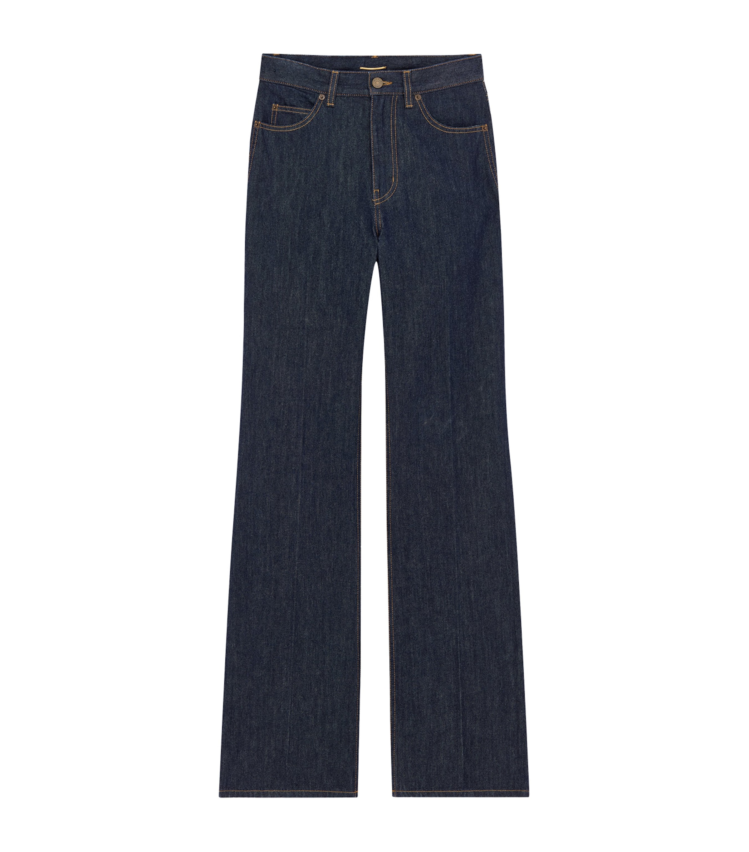 Saint Laurent Womens High-Rise Flared Jeans