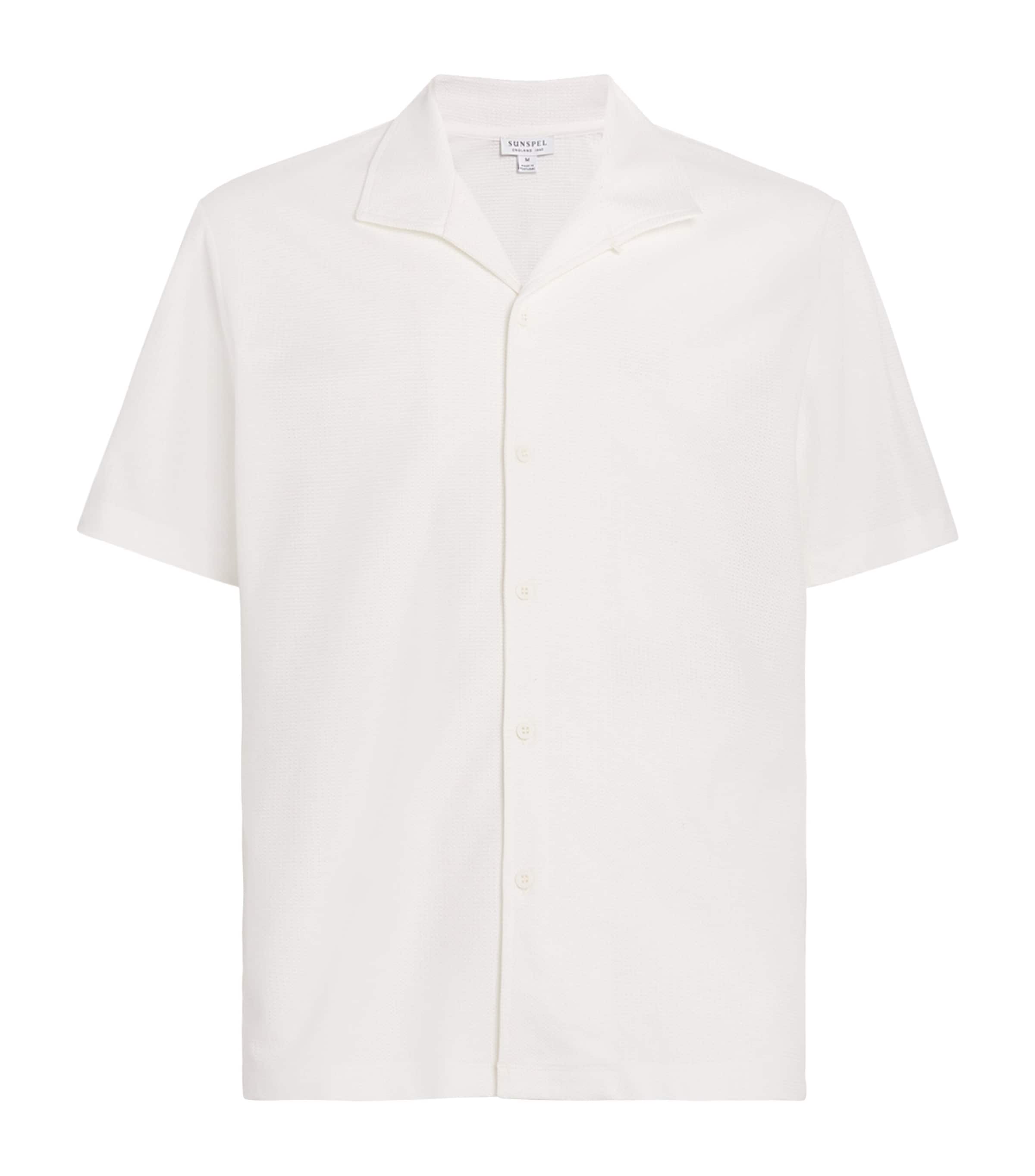 Cotton Mesh Collared Shirt