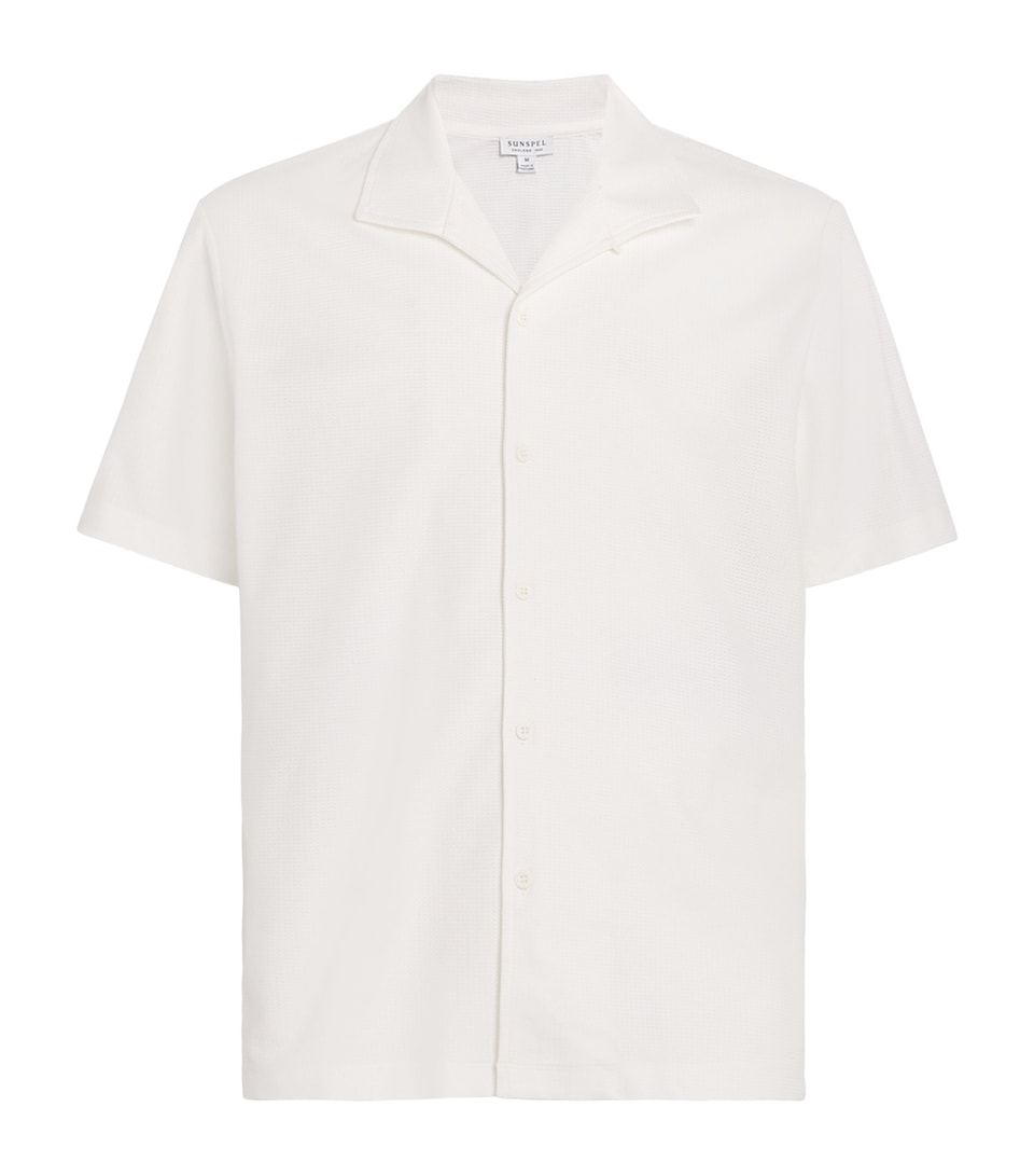 Cotton Mesh Collared Shirt