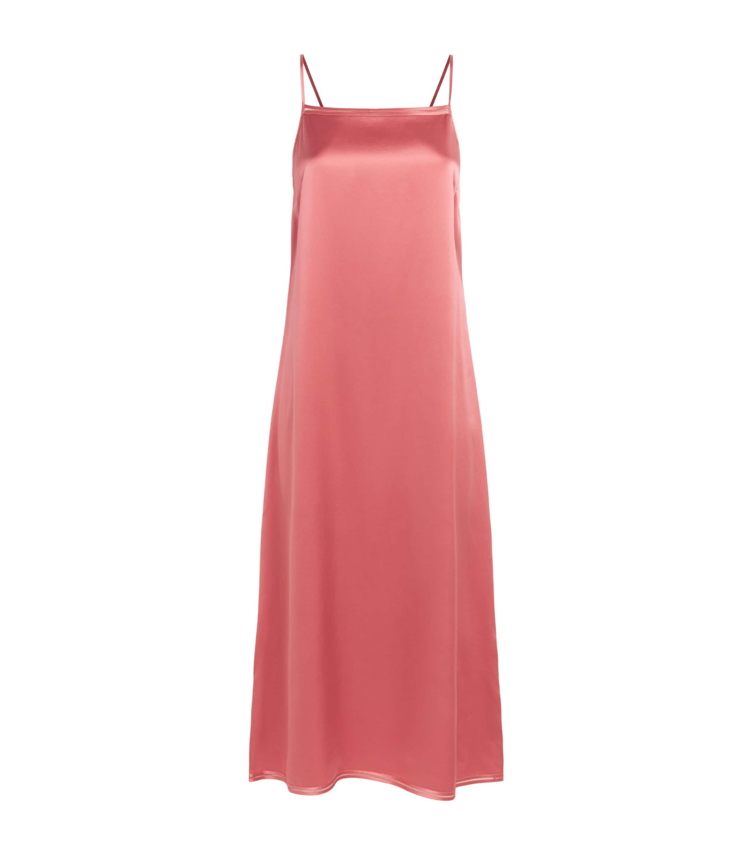 Joseph Womens Silk Satin Agnes Midi Dress Pomegranate