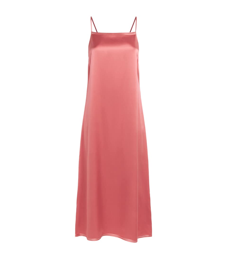 Joseph Womens Silk Satin Agnes Midi Dress Pomegranate