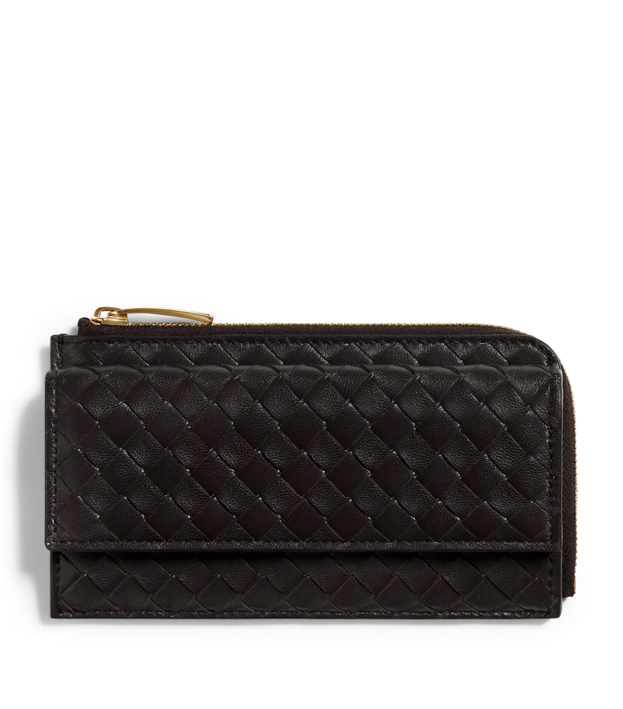 Bottega Veneta Leather Intrecciato L-Zip Card Holder