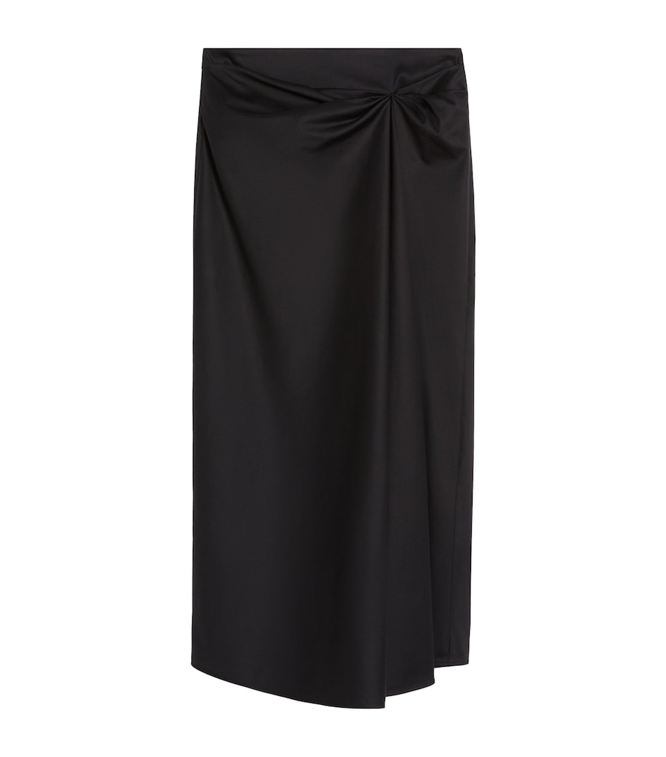 Max Mara Womens Cotton-Blend Midi Skirt Black