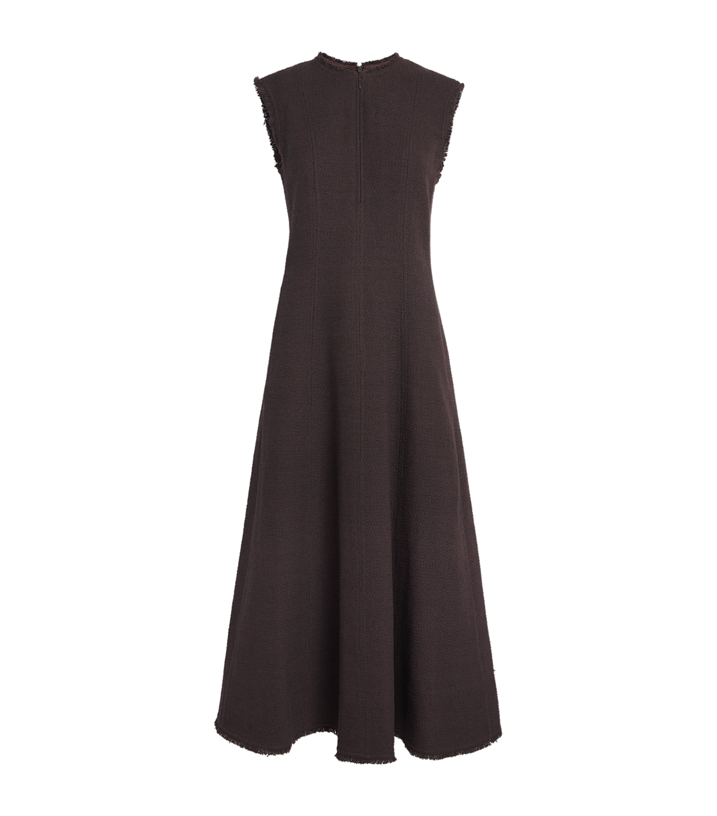 ME+EM Womens Cotton-Blend Fit + Flare Midi Dress Cocoa Brown