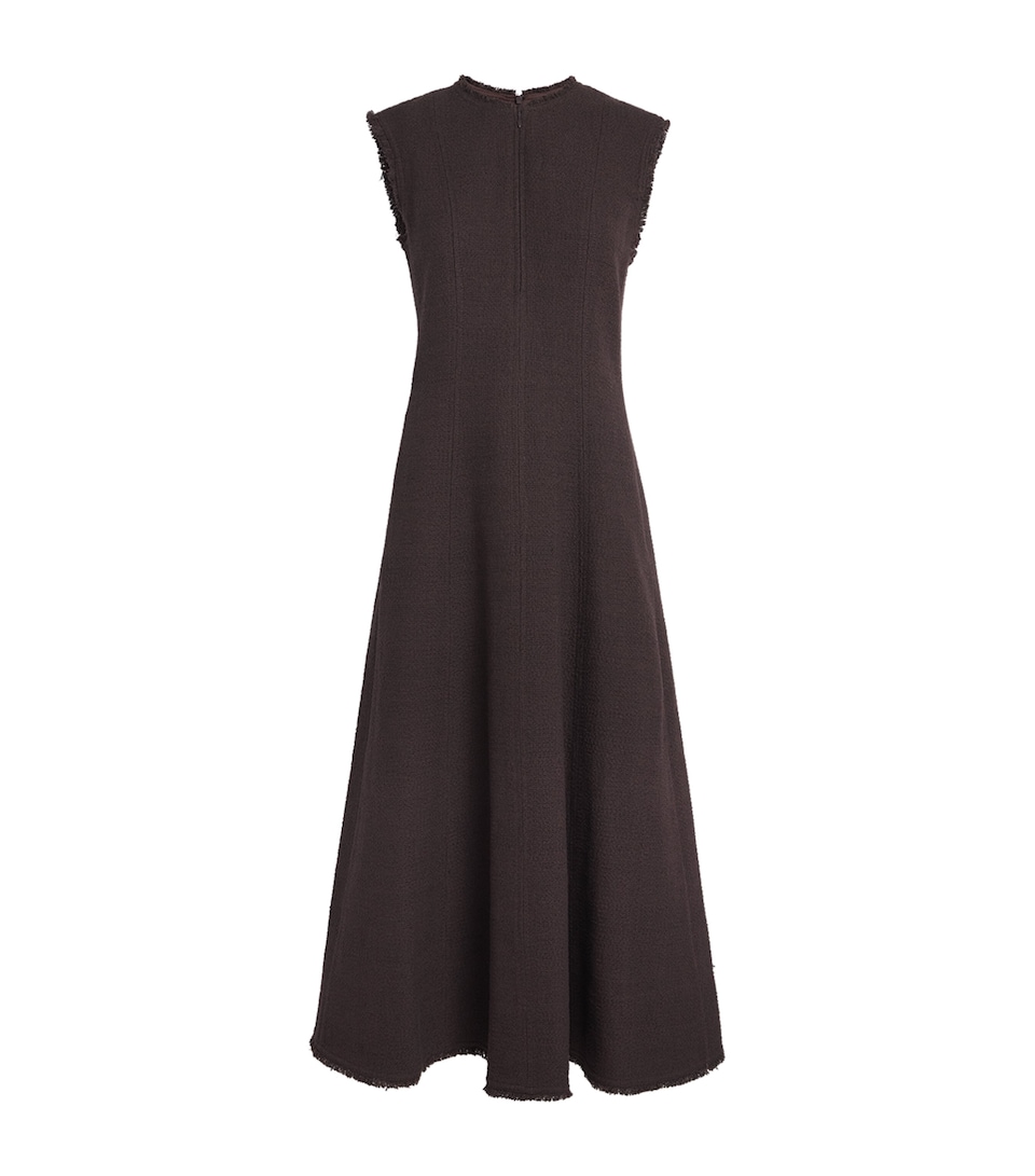 ME+EM Womens Cotton-Blend Fit + Flare Midi Dress Cocoa Brown