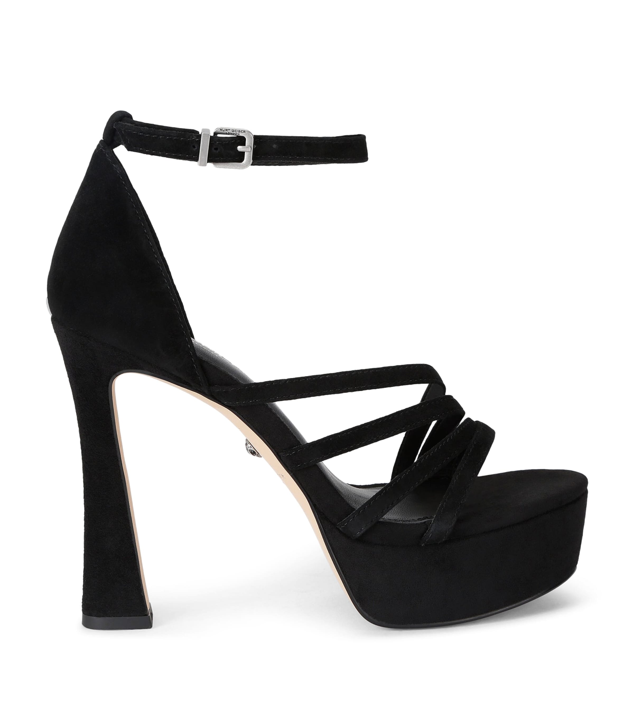 Kurt Geiger London Suede Annabel Platform Sandals 130 Black