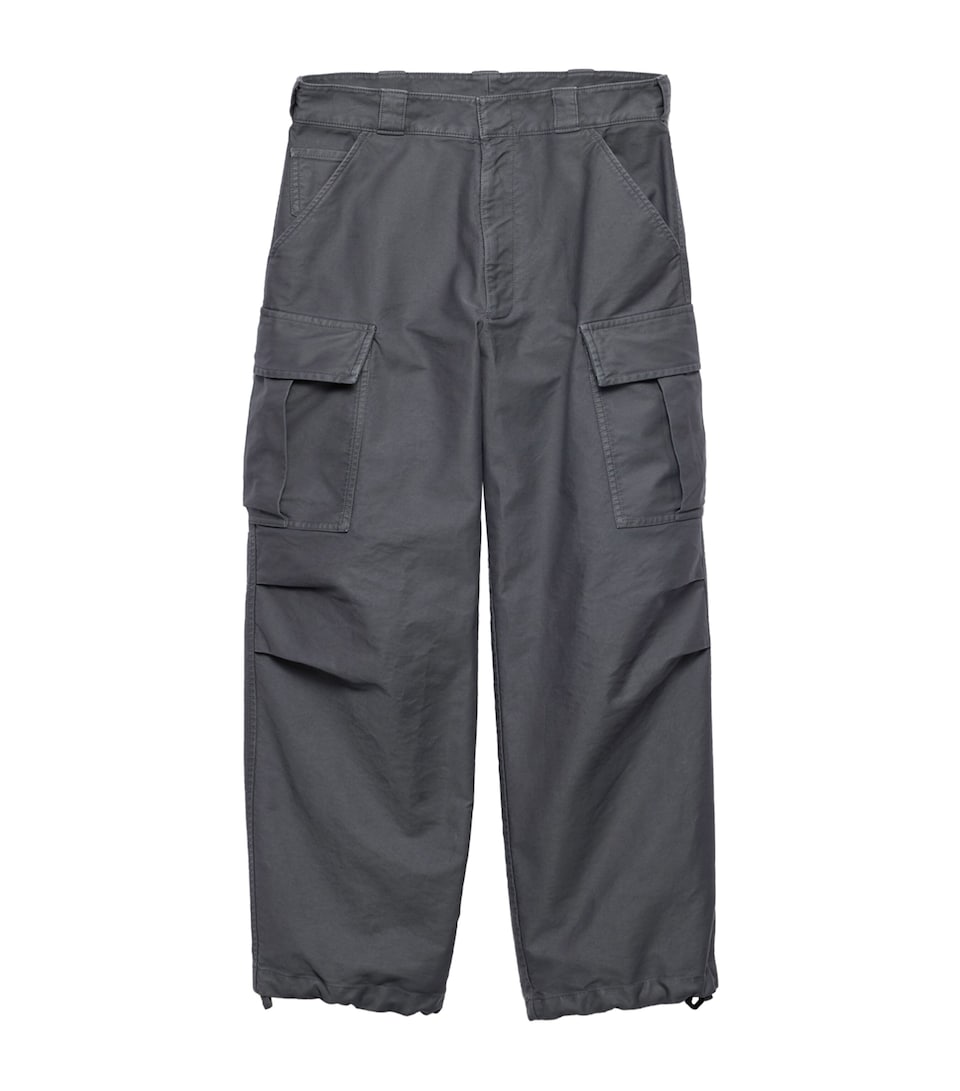 Cotton Cargo Wide-Leg Trousers