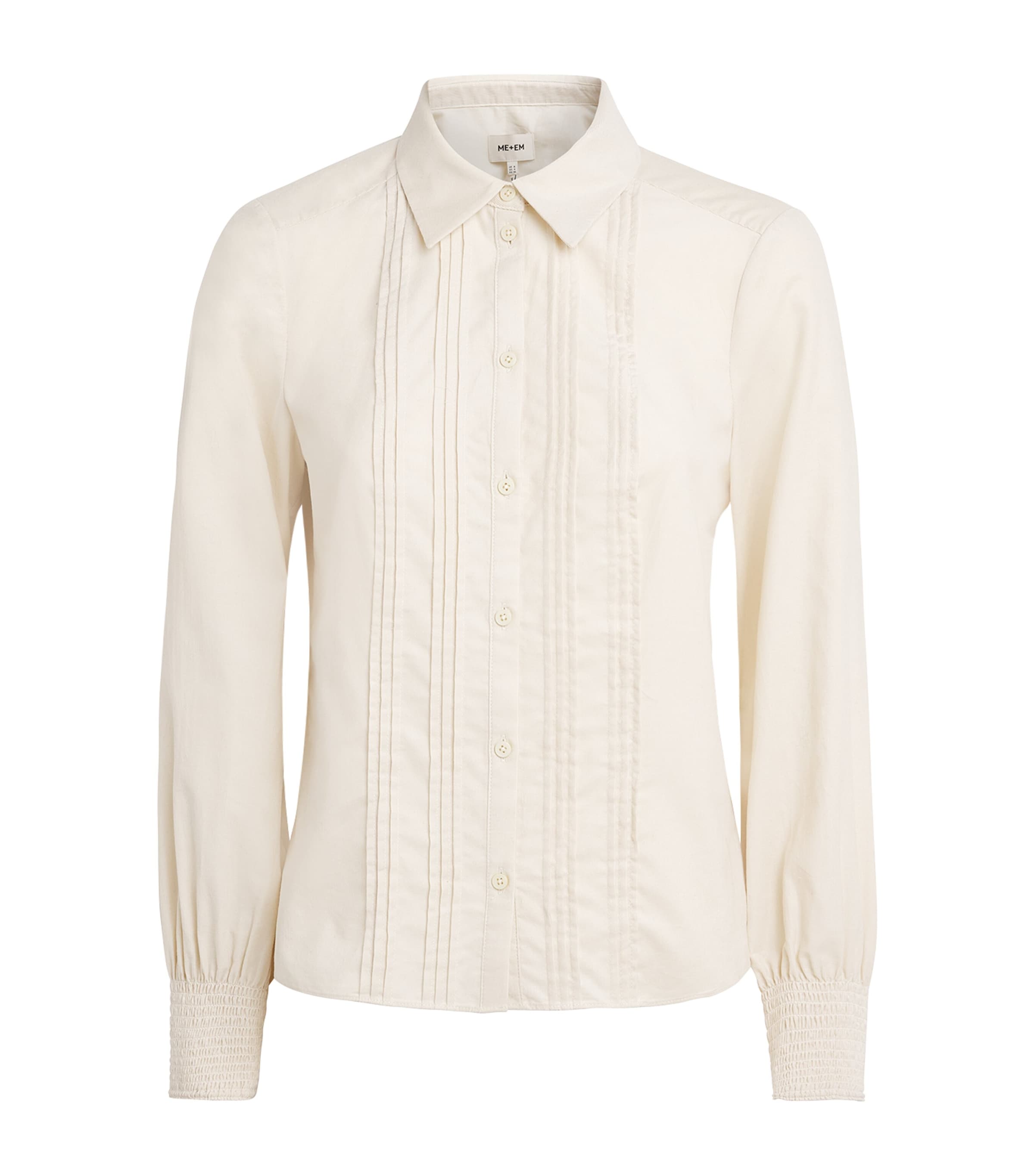 ME+EM Womens Micro-Corduroy Slim Blouse Winter Cream
