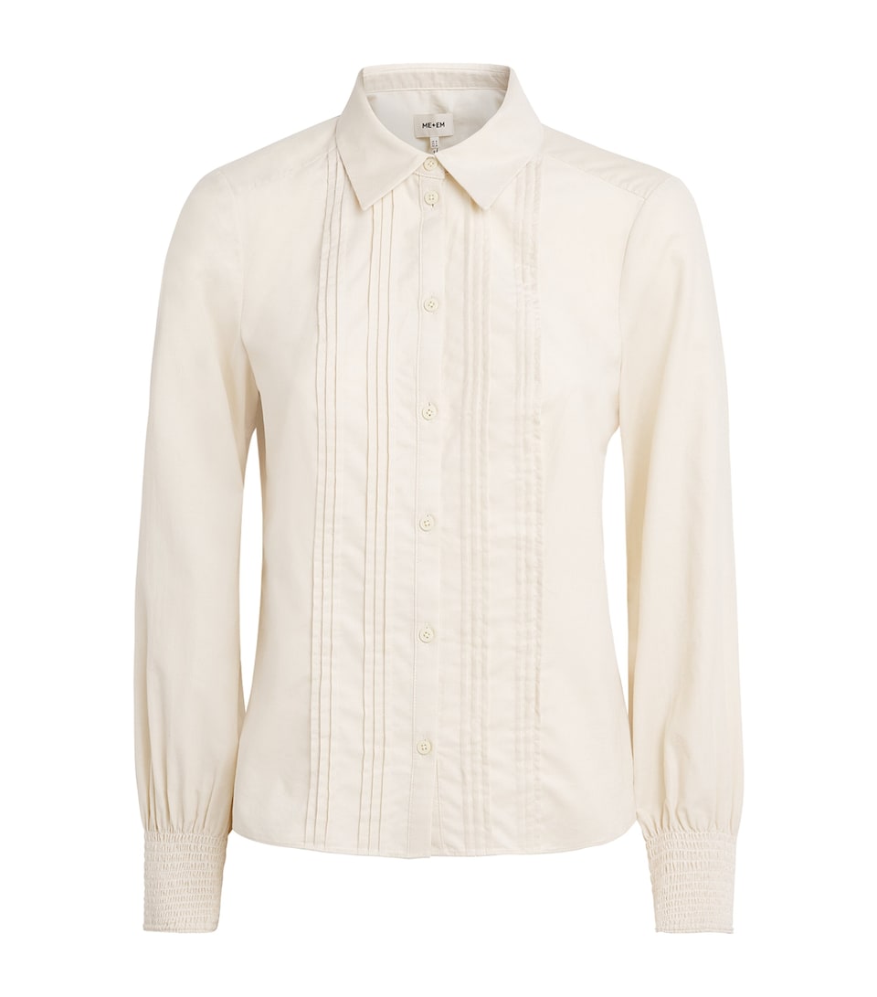 ME+EM Womens Micro-Corduroy Slim Blouse Winter Cream