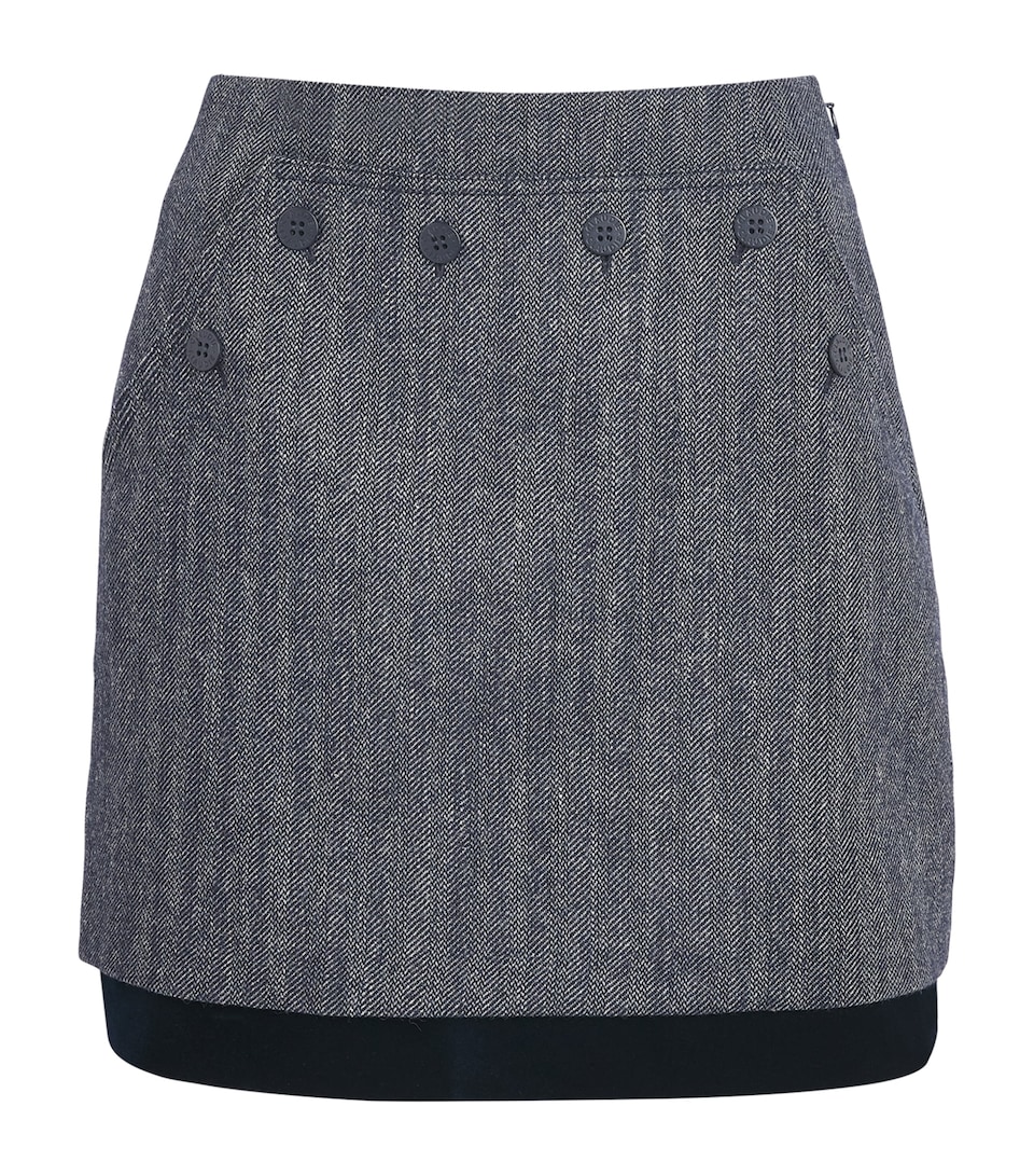 Claudie Pierlot Womens Wool-Blend Tweed Mini Skirt Dual Color