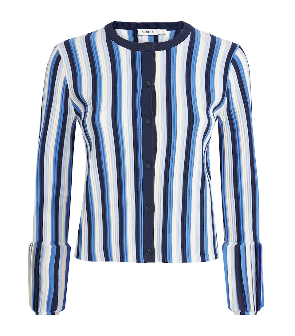 Simkhai Womens Striped Iris Cardigan Cerulean Multi