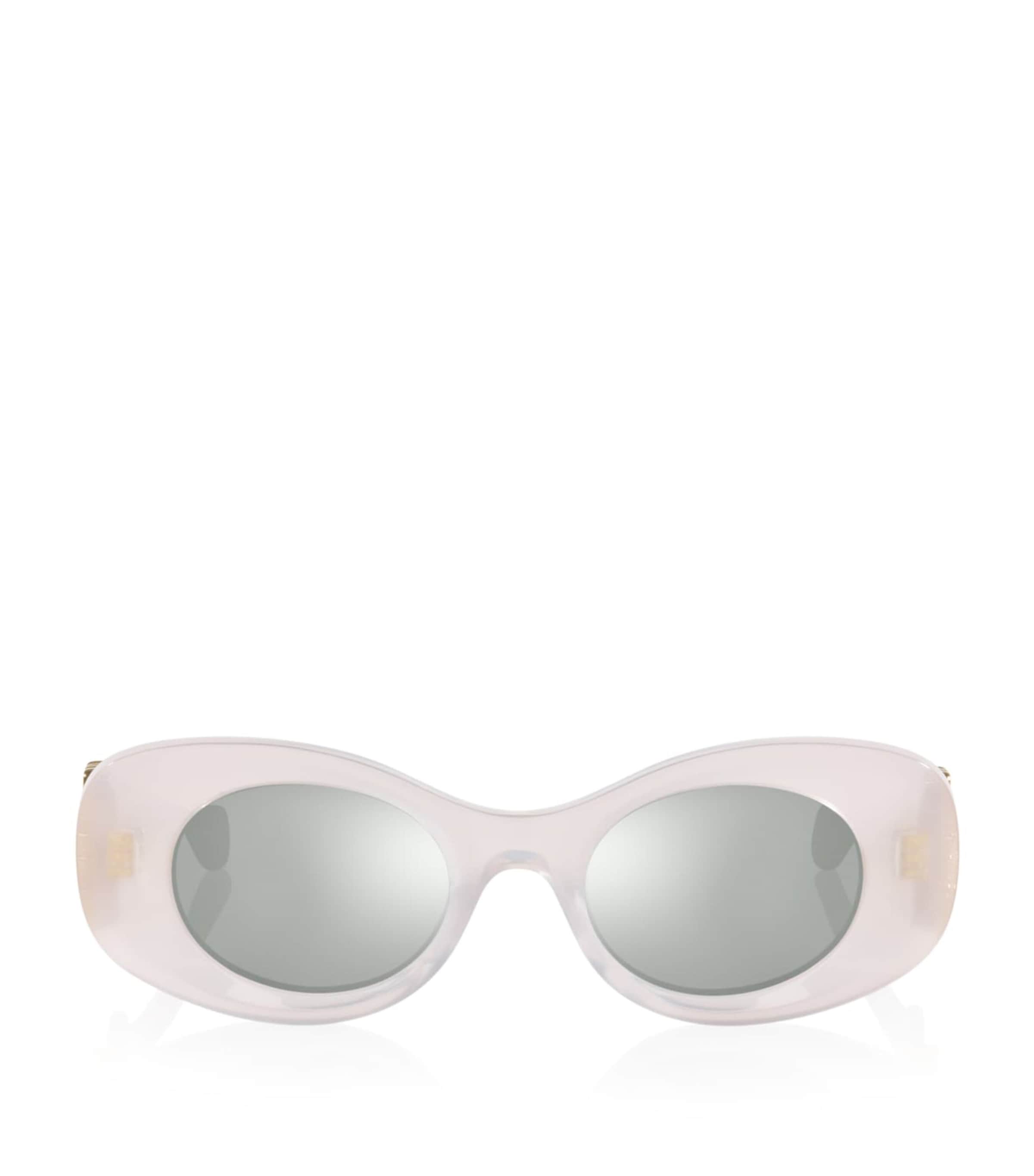 LOEWE Anagram Bevelled Oval Sunglasses White