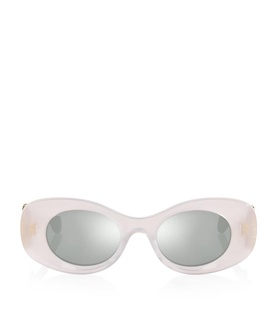 LOEWE Anagram Bevelled Oval Sunglasses White