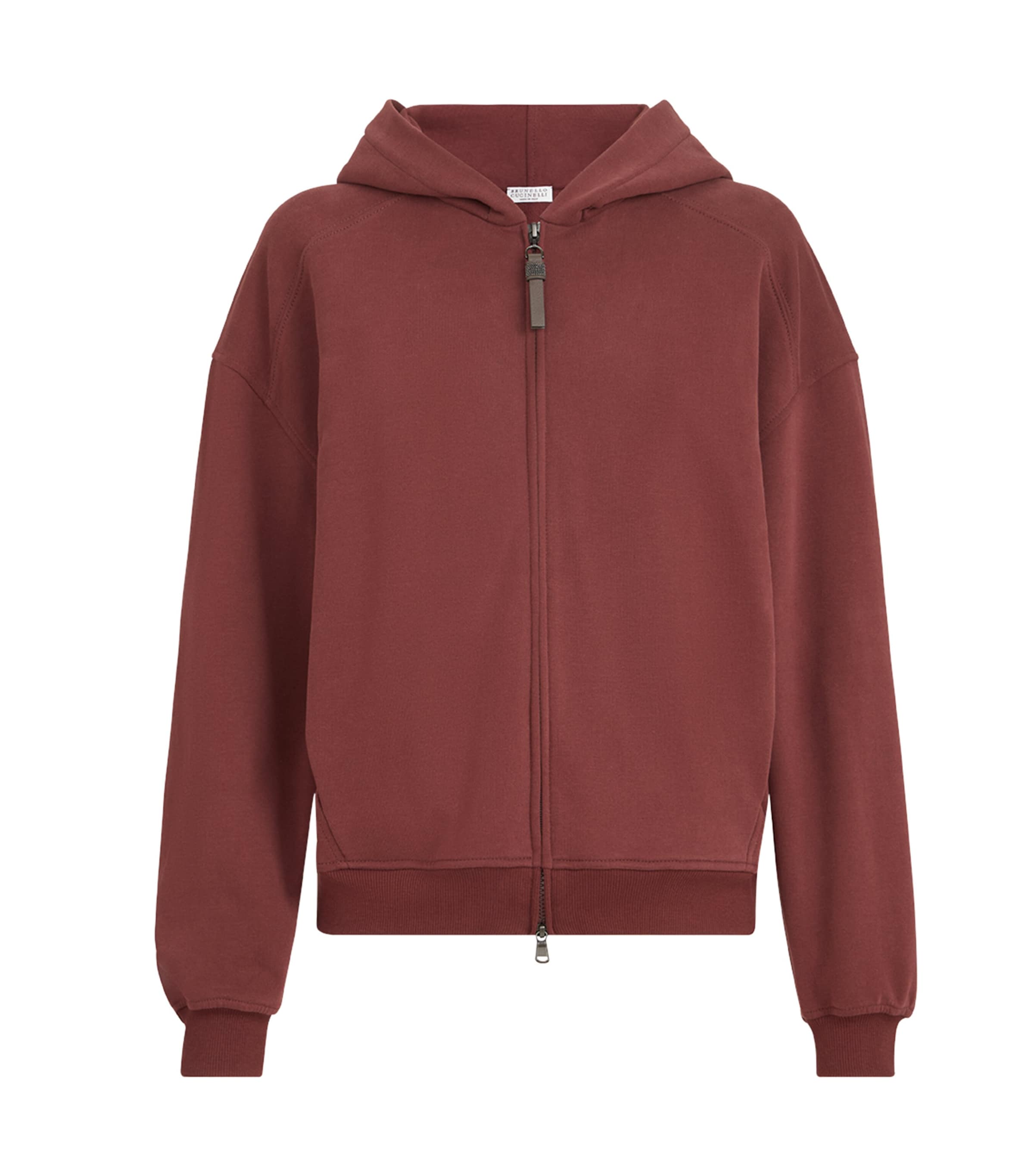 Brunello Cucinelli Womens French Terry Zip-Front Hoodie