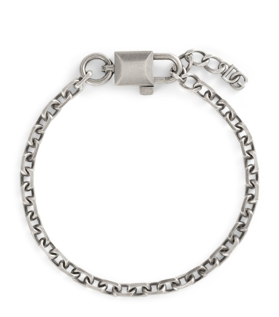 Dolce&Gabbana Chunky Padlock Necklace Antique Silver