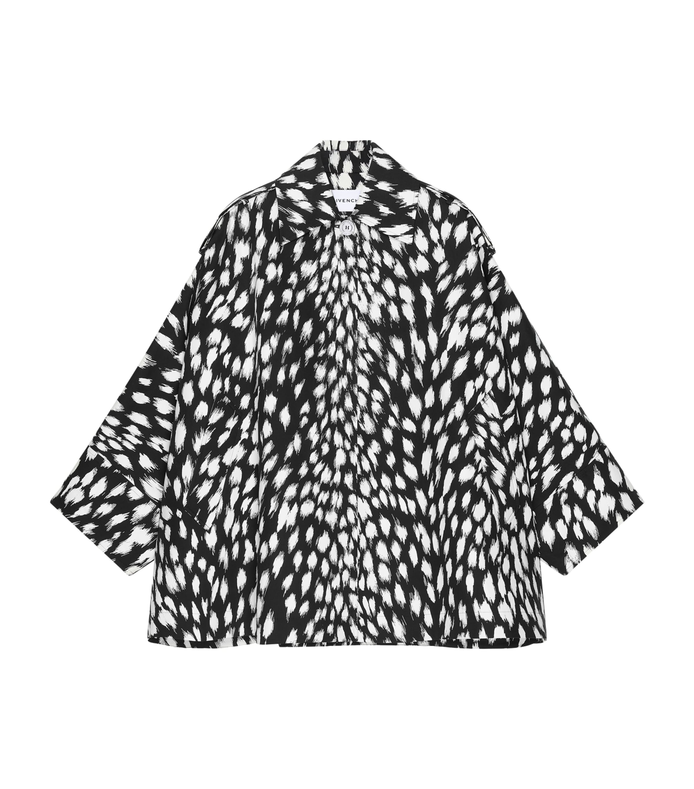 Animal-Print Coccon Trench Coat