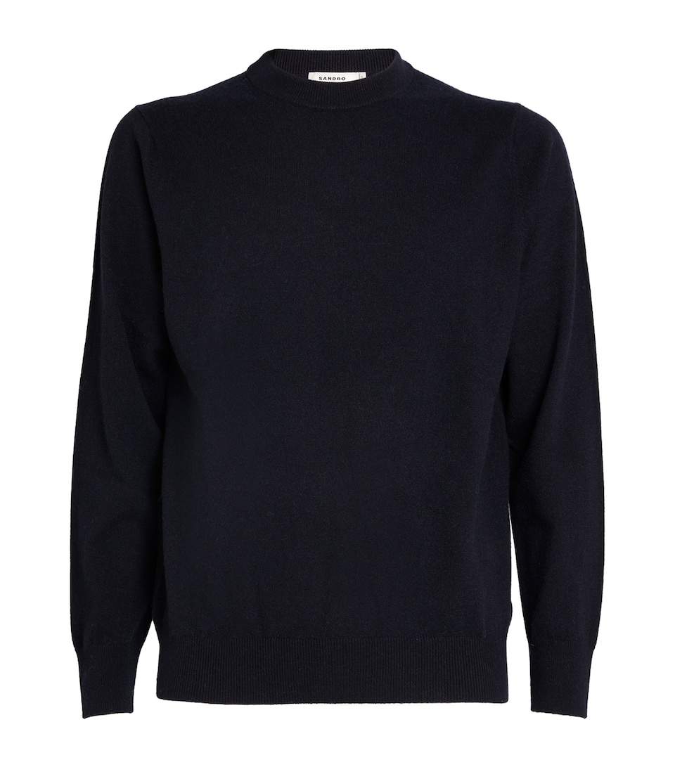 Sandro Paris Mens Cashmere Sweater Dark Navy