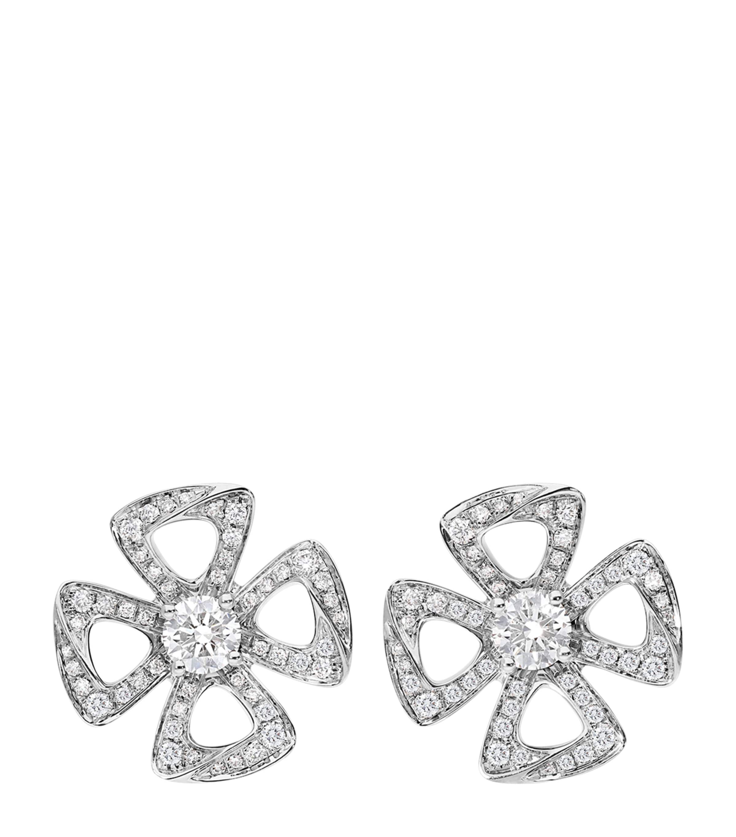 White Gold and Diamond Fiorever Stud Earrings