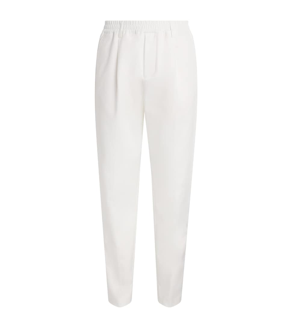 Eleventy Mens Stretch-Cotton Elasticated Trousers Bianco