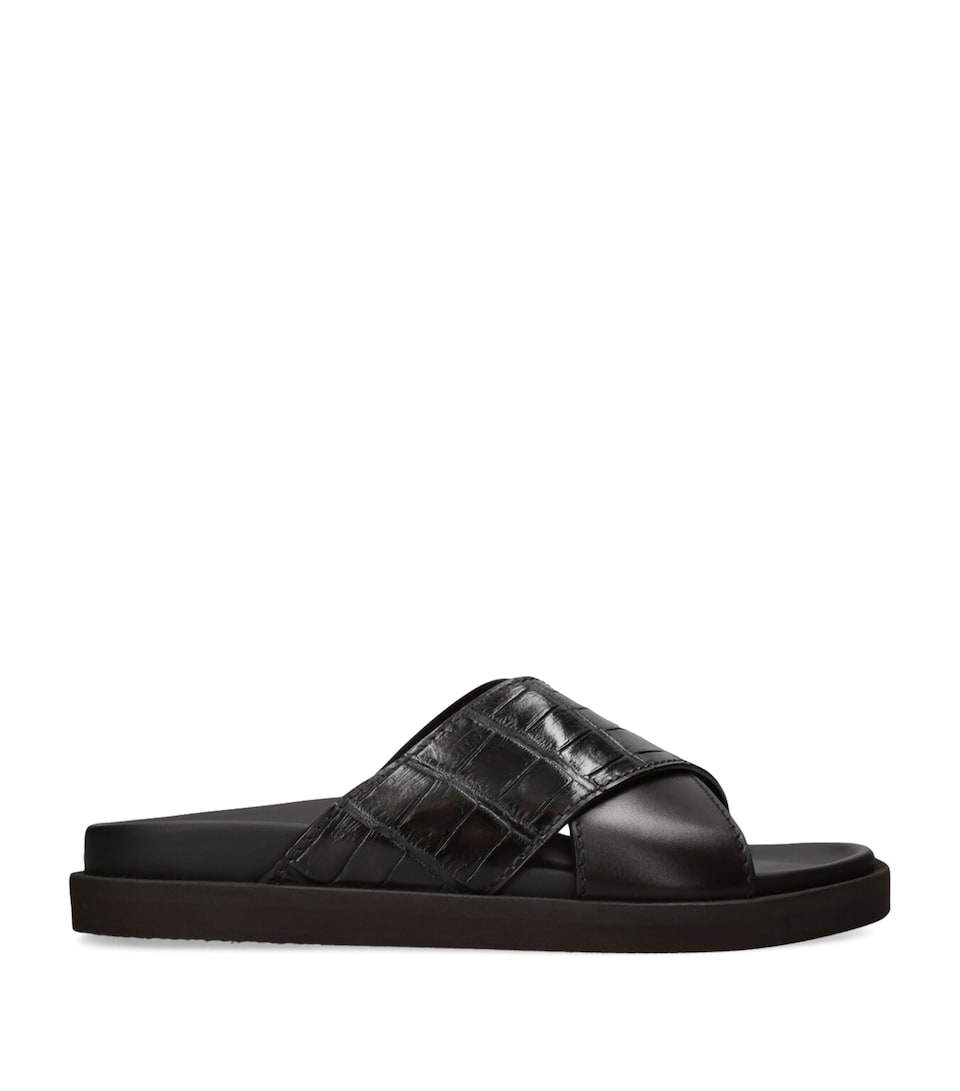 Crocodile Leather Panarea Slides
