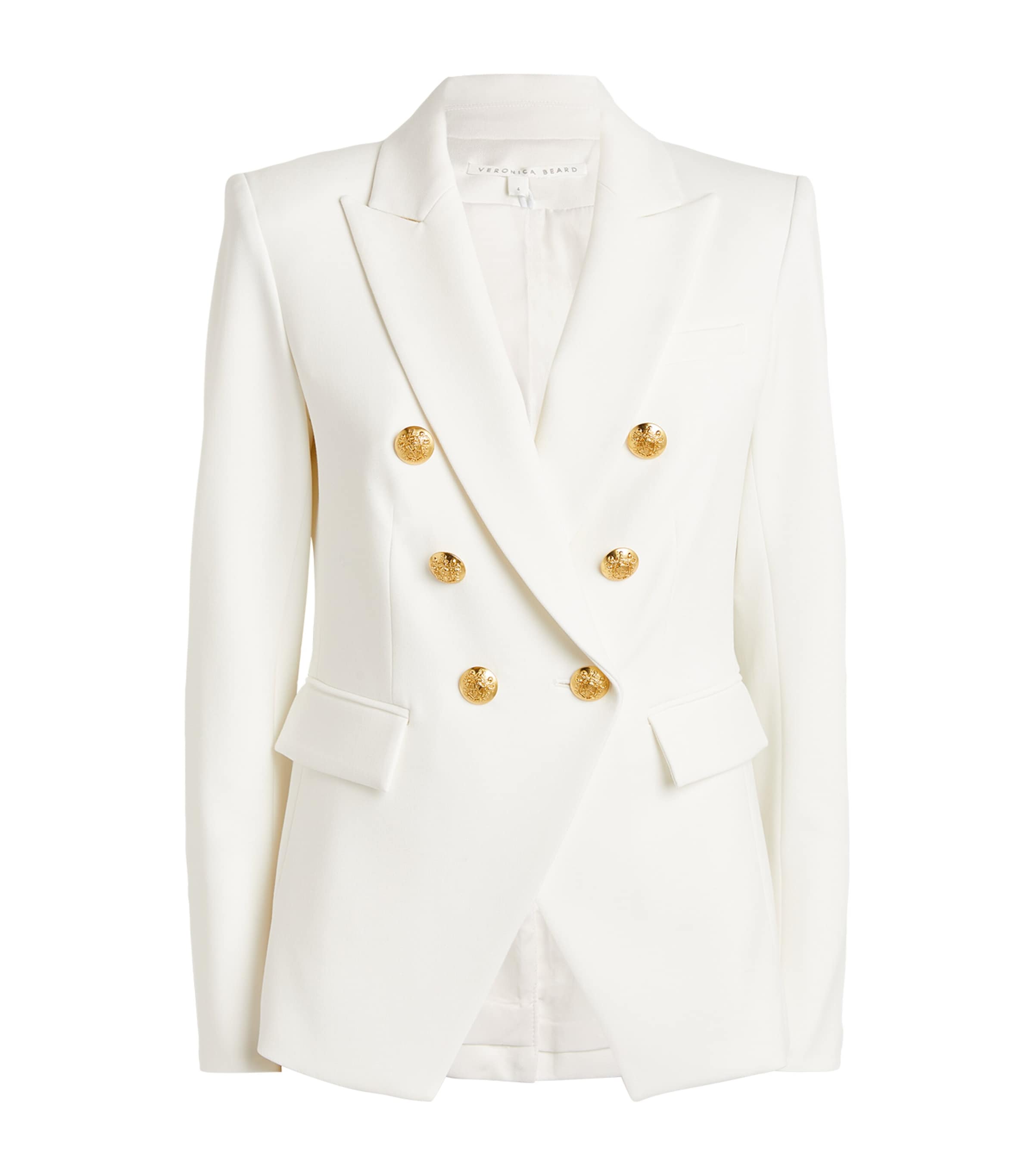 Veronica Beard Womens Miller Dickey Blazer Off White/gold