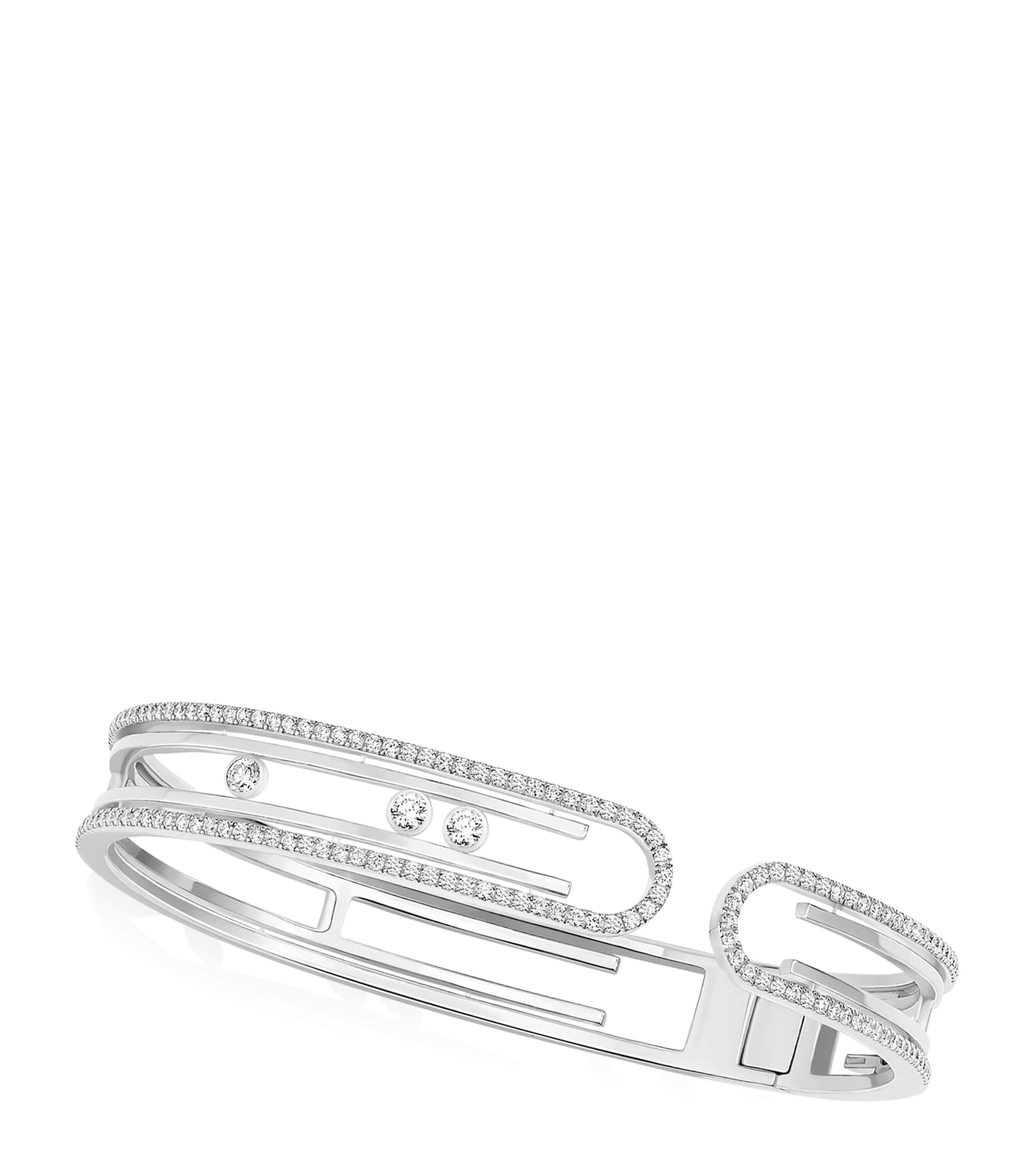 White Gold and Diamond Move 10th Birthday Bangle