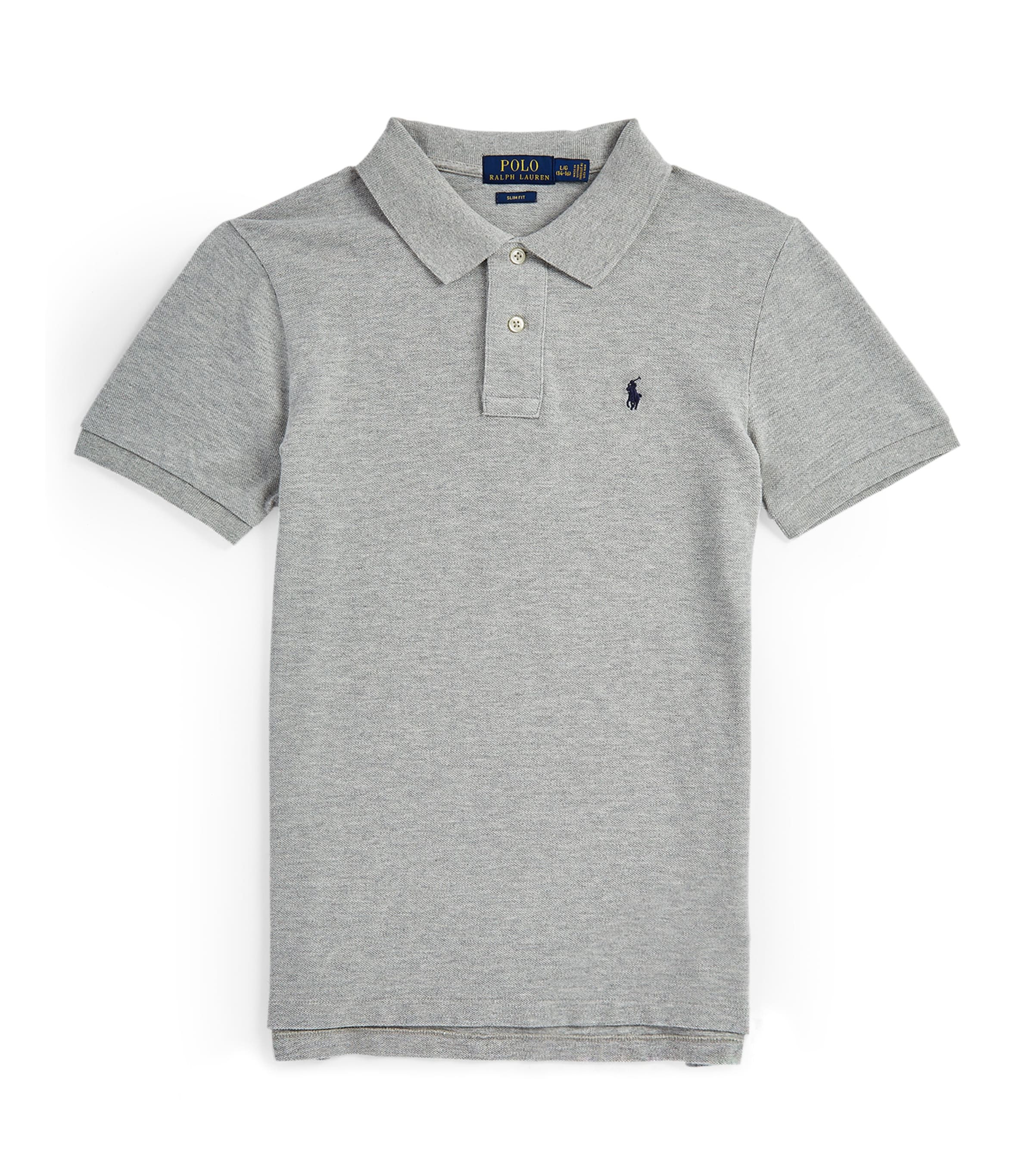 Ralph Lauren Kids Custom Fit Polo Shirt (10-14 Years) Grey