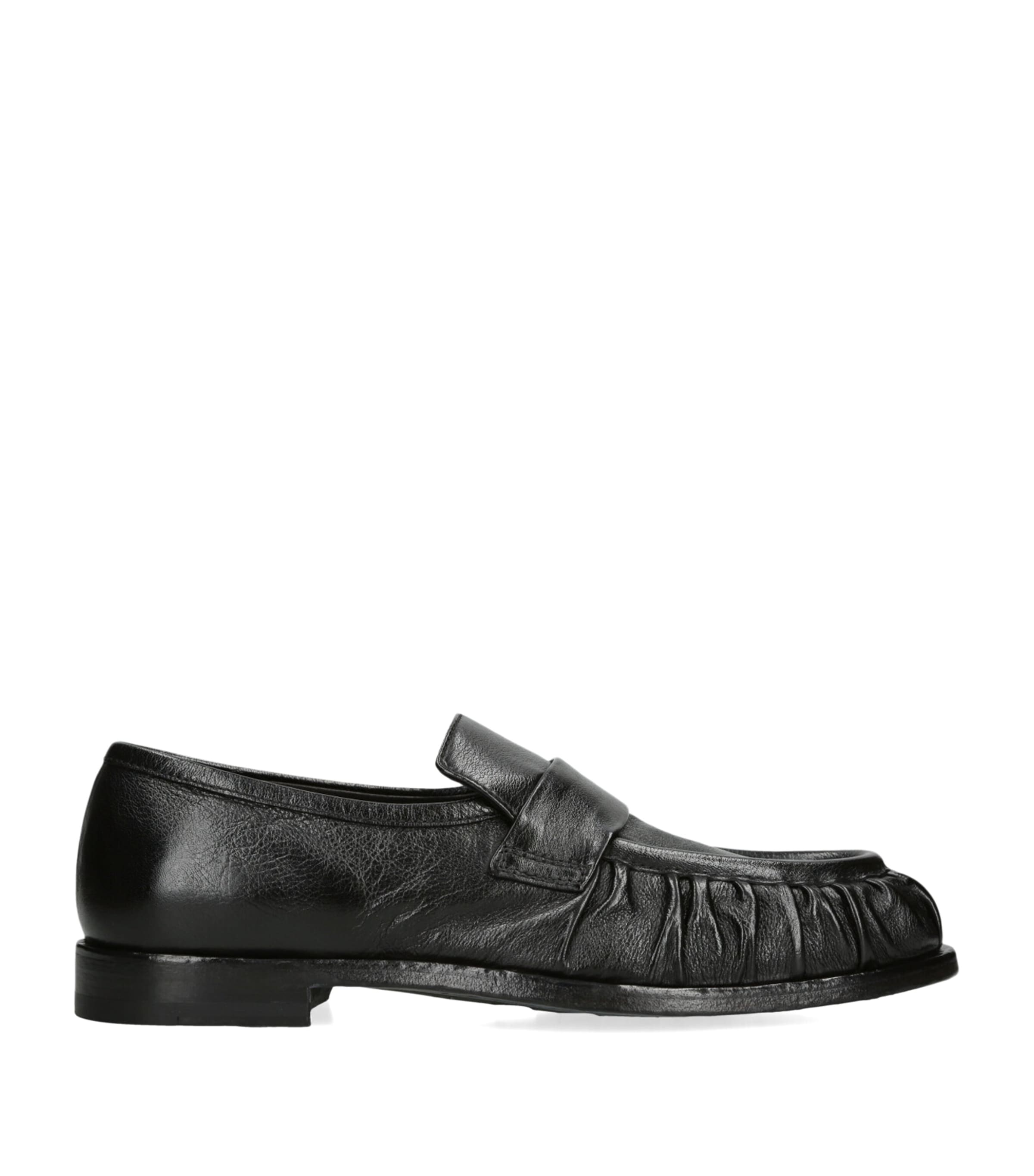 Officine Creative Leather Solitude Penny Loafers Black