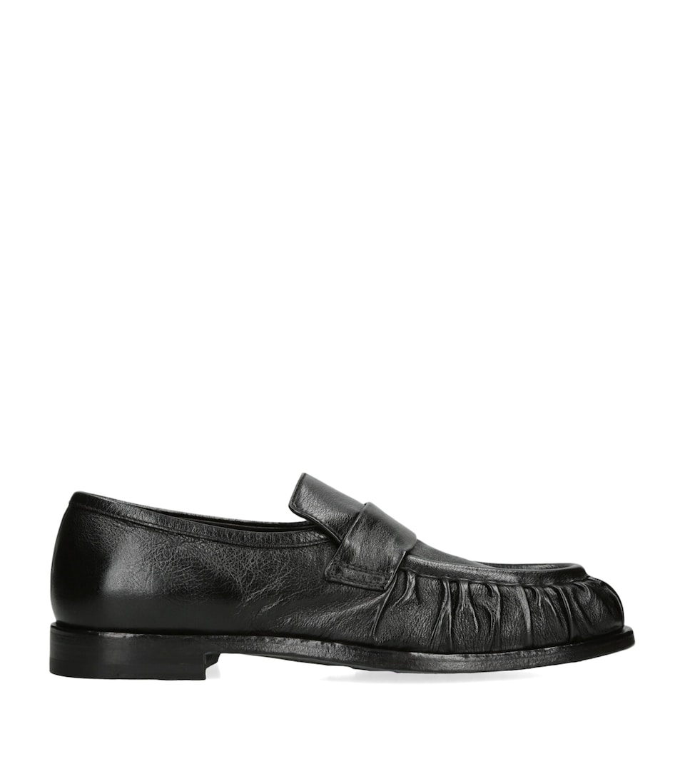Officine Creative Leather Solitude Penny Loafers Black