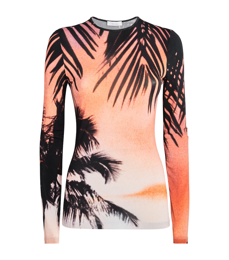 Rabanne Womens Long-Sleeve Thunderstorm T-Shirt Bg Lghtg Orngpi